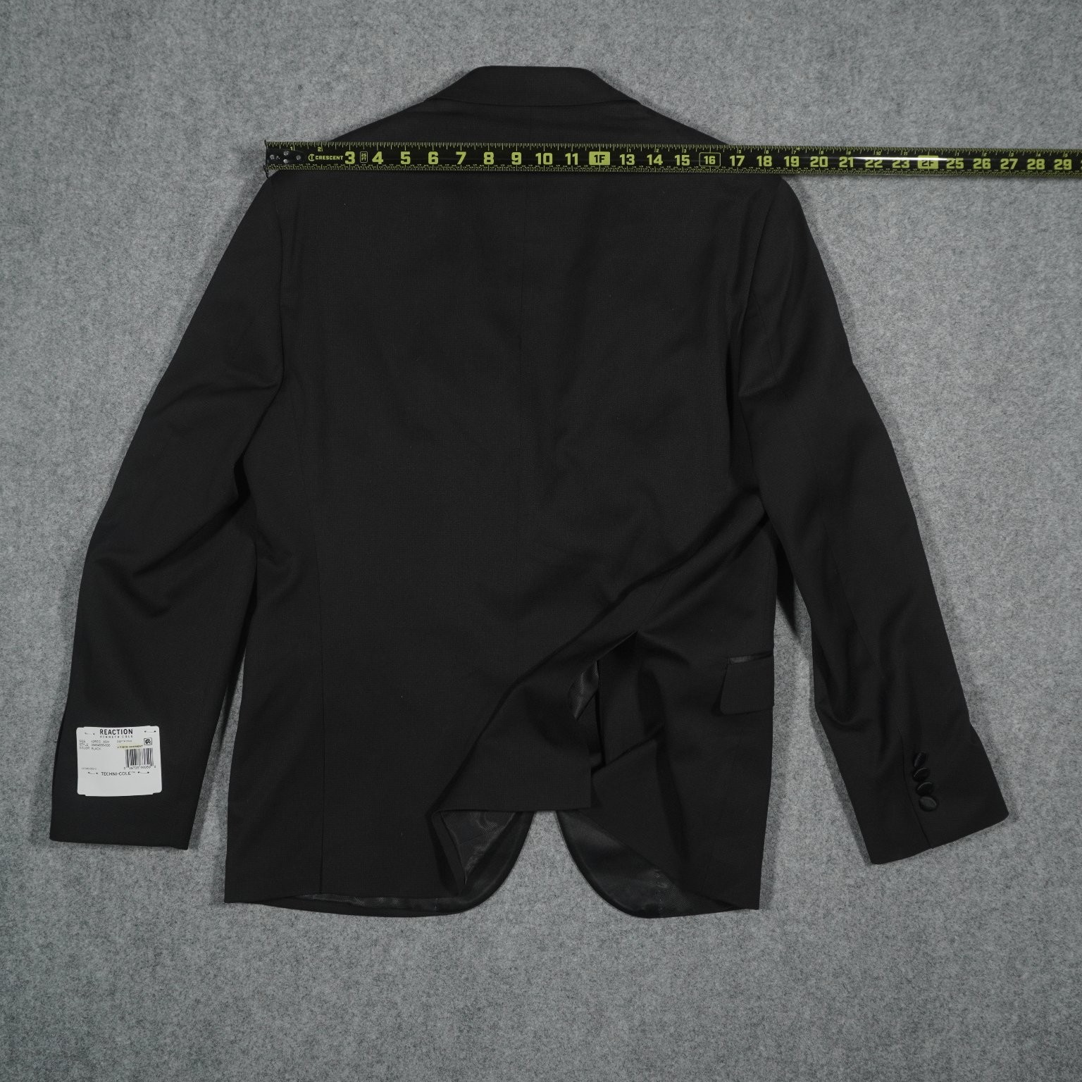 Kenneth Cole Reaction Men’s Tuxedo Jacket 42R Black Satin Peak Lapel Stretch New