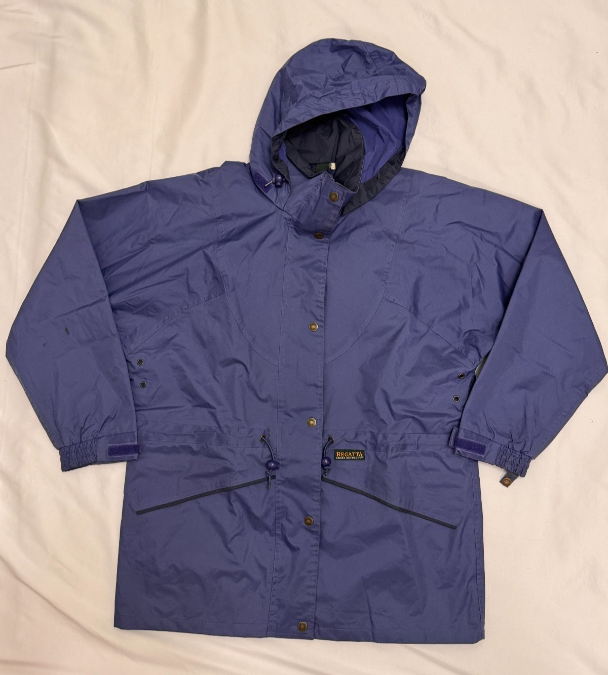 Regatta Waterproof Rain Jacket Blue Hooded Lightweight Packable Men’s Medium