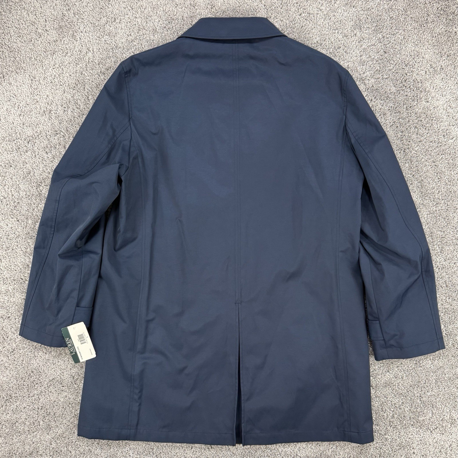 Lauren Ralph Lauren Walking Coat Men L NWOT Navy Water Repellent Trench Overcoat