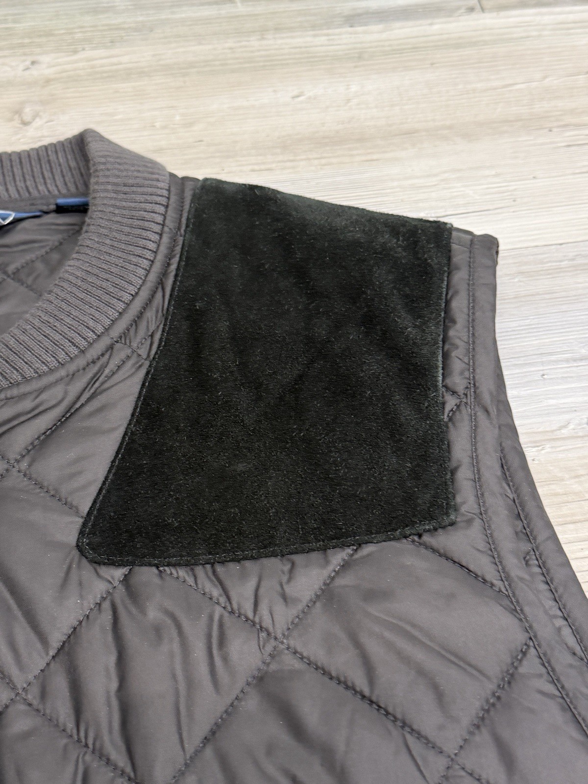 Vintage Polo Ralph Lauren Quilted Shooting Hunting Vest Real Calf Suede Trim L