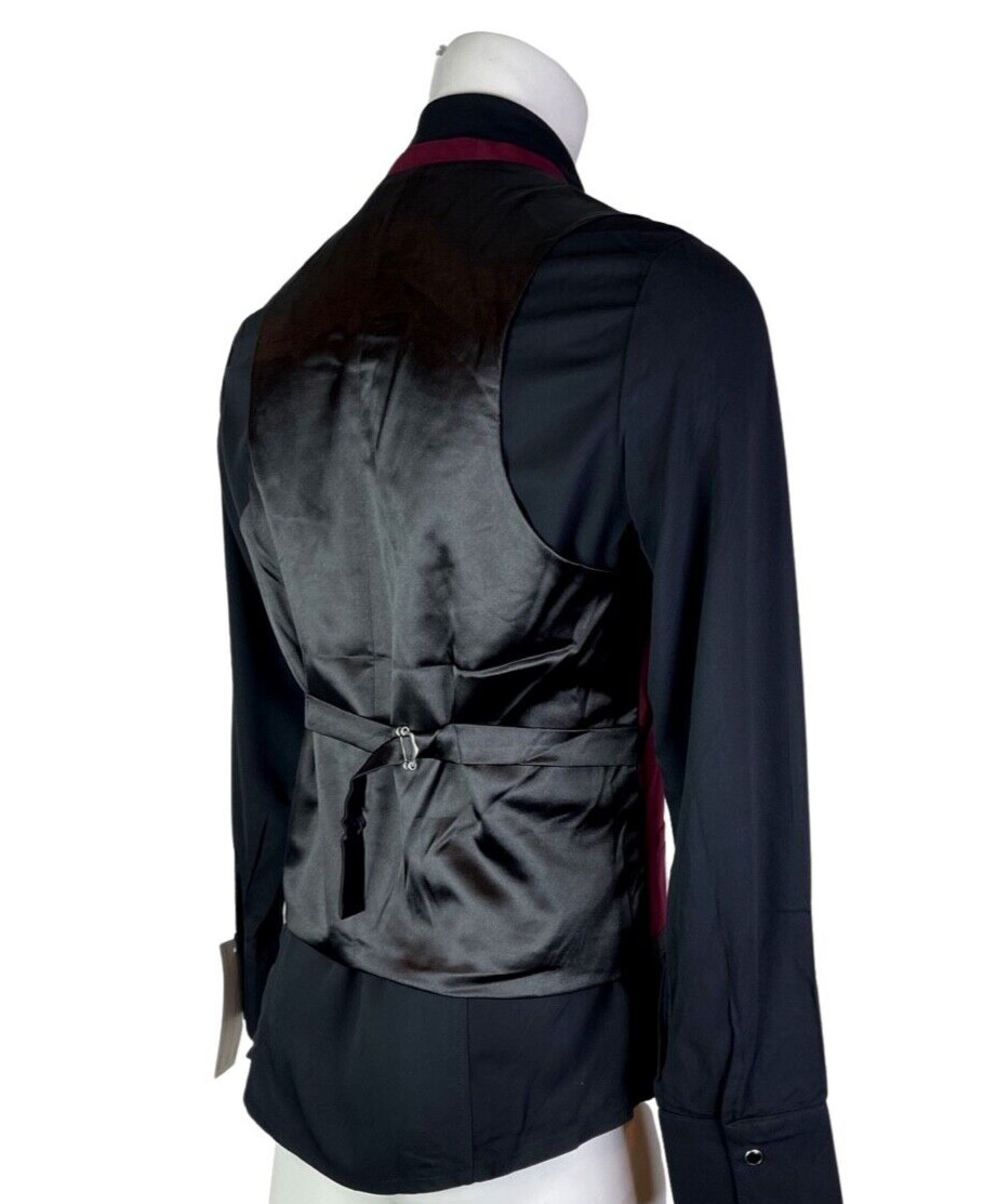 SHRINE GOTHIC COMMODORE BURGUNDY RETRO VAMPIRE VICTORIAN PIRAT STEAMPUNK VEST