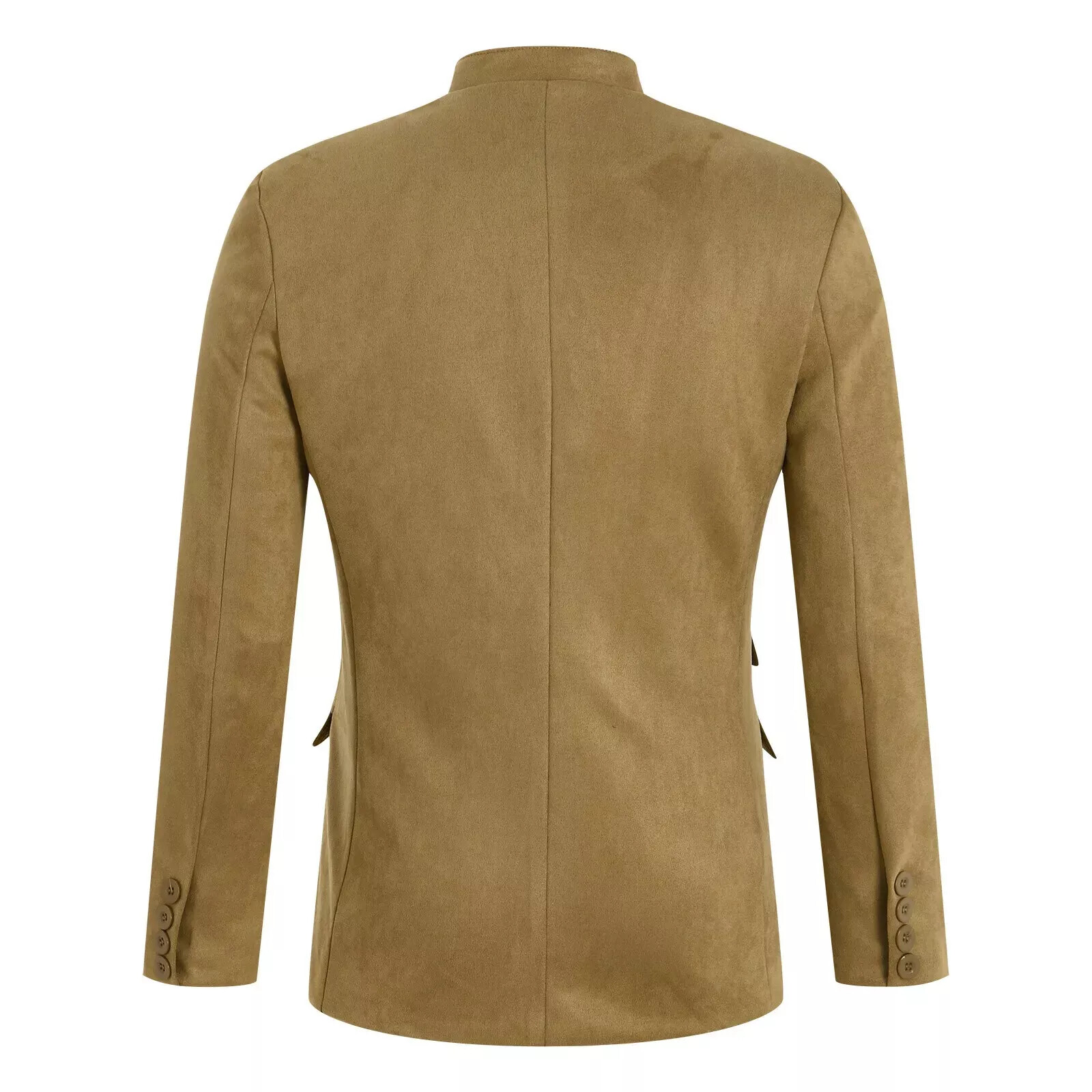 Stylish Suede Leather Blazer Men Four Button Classic Coat Vintage Jacket