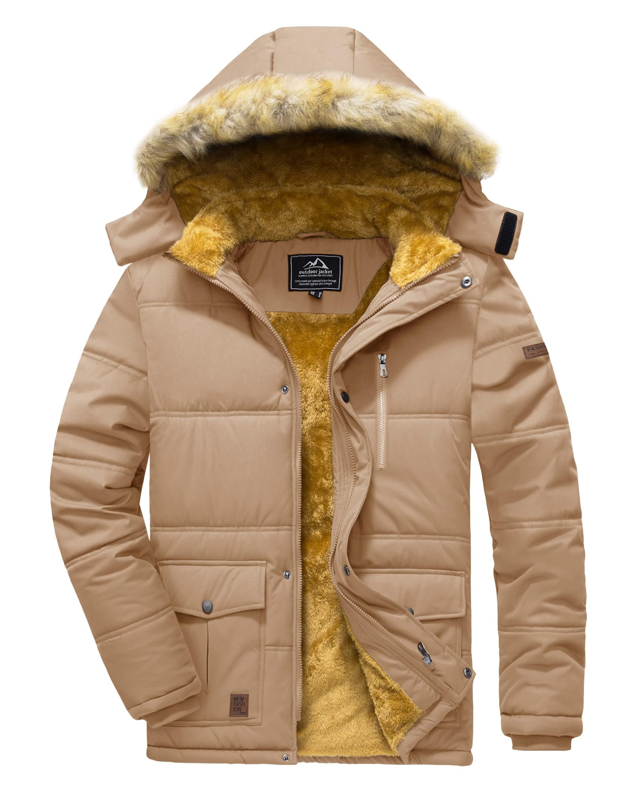 Magcomsen Men’s Waterproof Hiking Coat Puffer Ripstop Hooded Zip Bomber Jackets