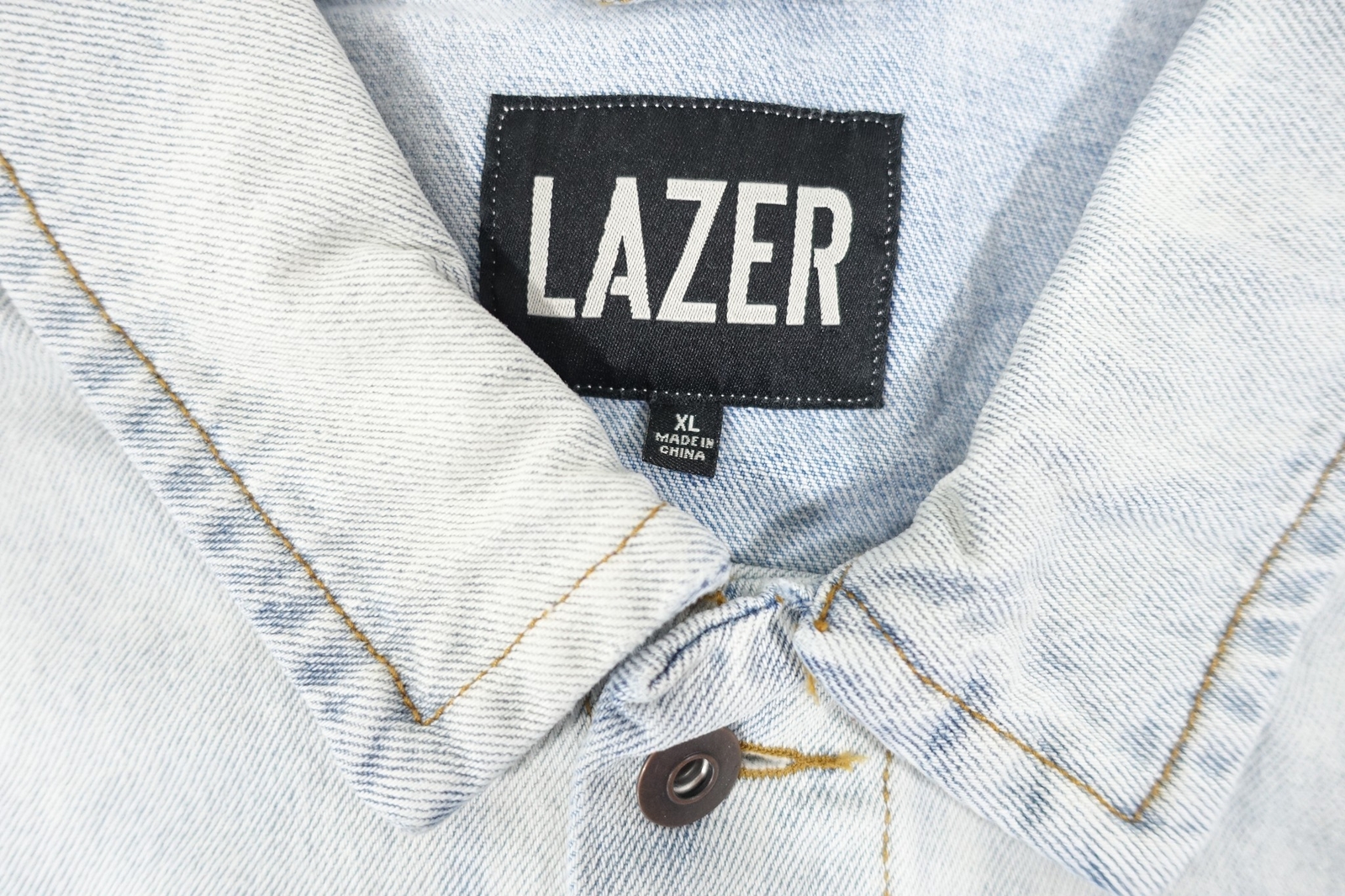 LAZER FADED BLEACHED BLUE XL TRUCKER DENIM JEAN JEANS JACKET MENS NWT NEW