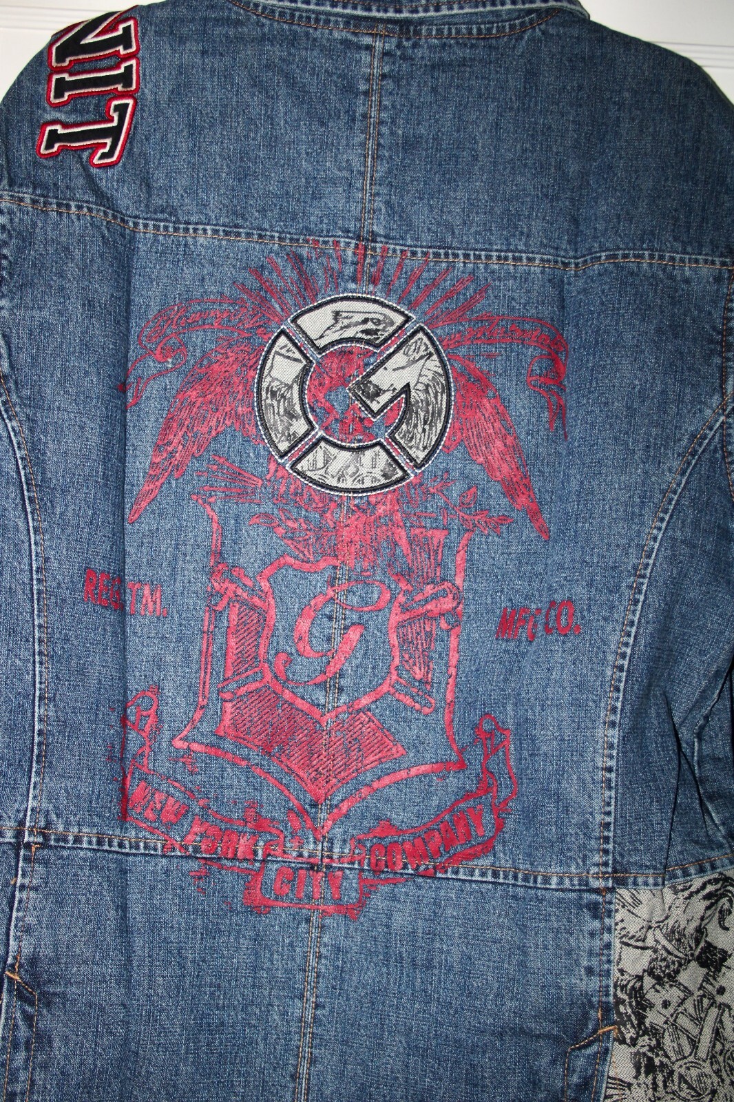 NEW G-Unit Men’s Denim Jacket Blue Jean Tools Of The Trade VTG Pit to Pit : 22″