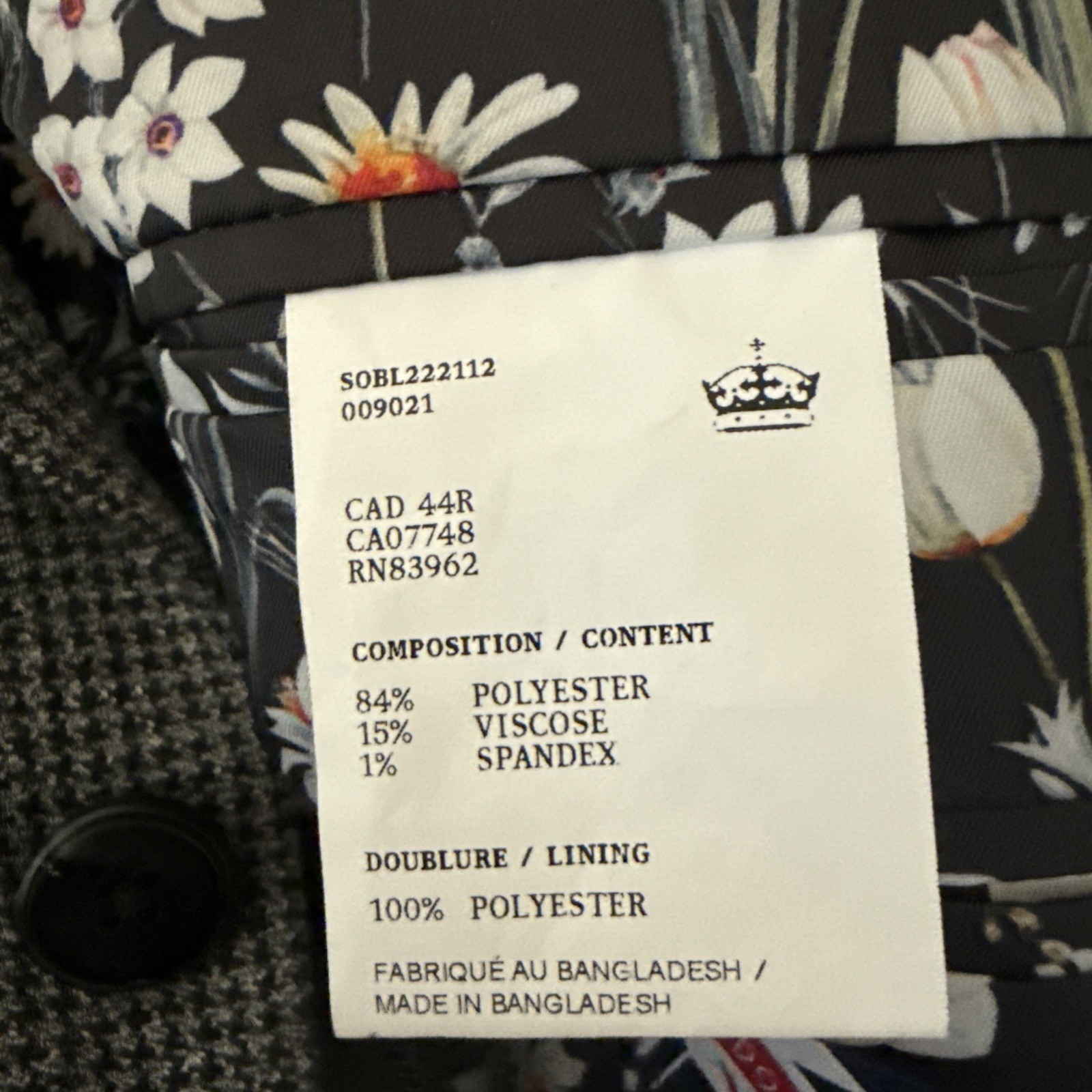 Soul of London Grey Blazer Double Lining Zip In Insulated Vest