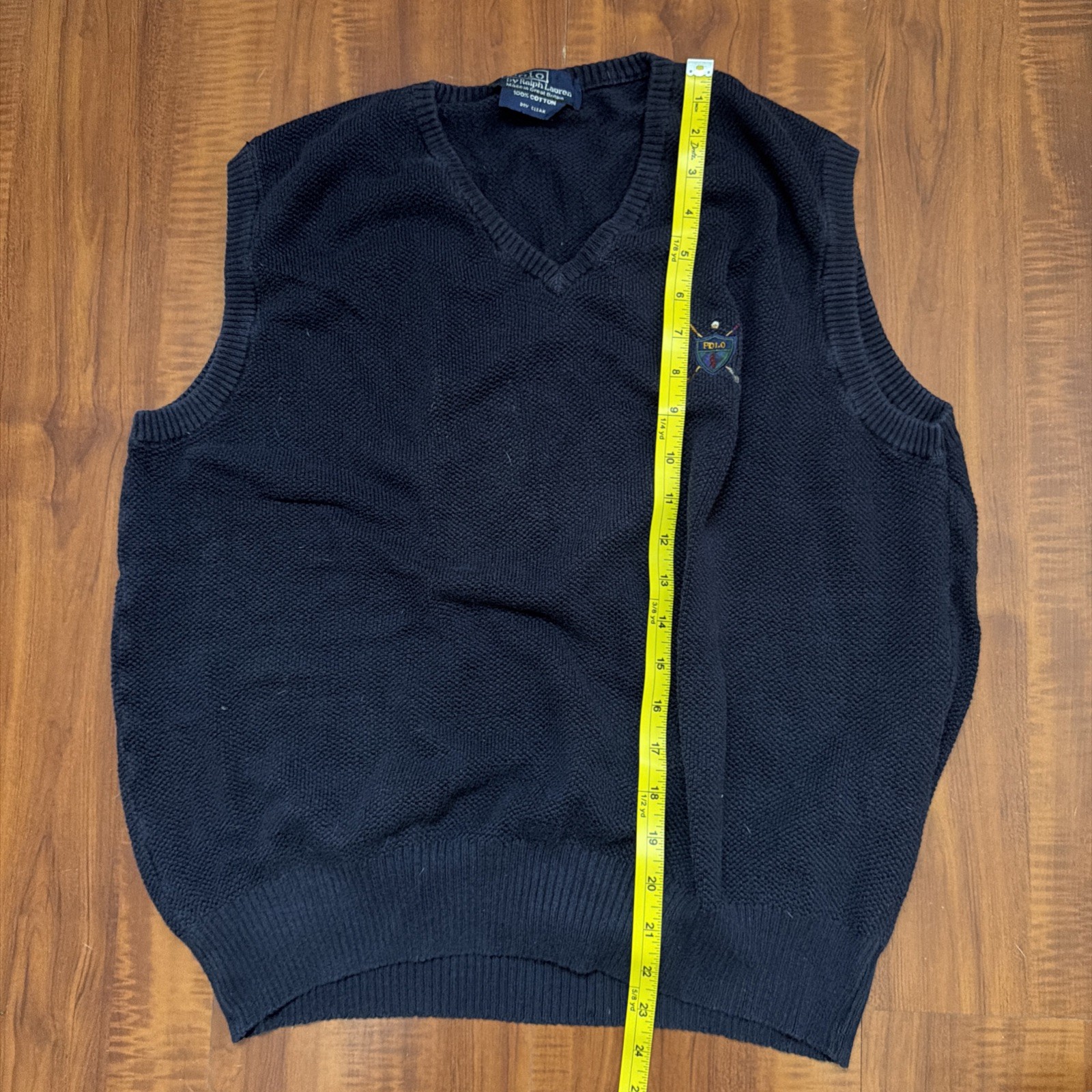 Vintage 90s Polo Ralph Lauren Golf Vest Logo Dry Clean Only Made In USA Sz S