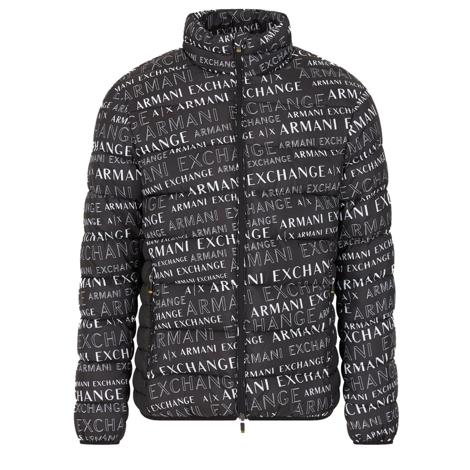 NWT : A|X ARMANI EXCHANGE Mens Logo Print Quilted Puffer Jacket : Black: S – XXL