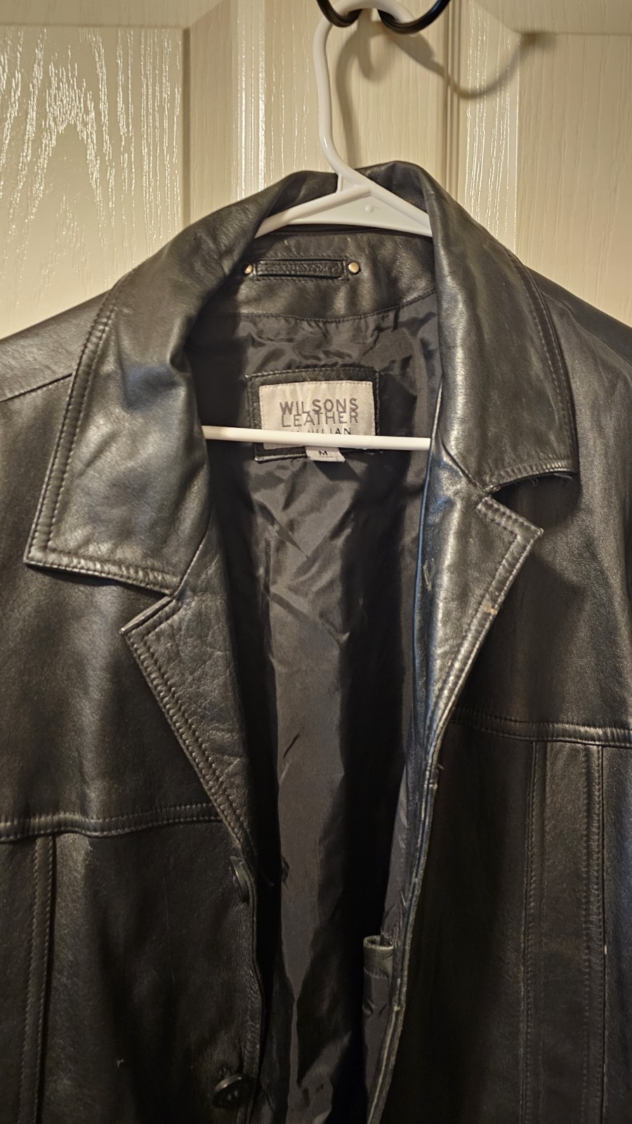 Wilsons Vinrage Leather Medium M Men’s Classic Four-Button Leather Jacket Blazer