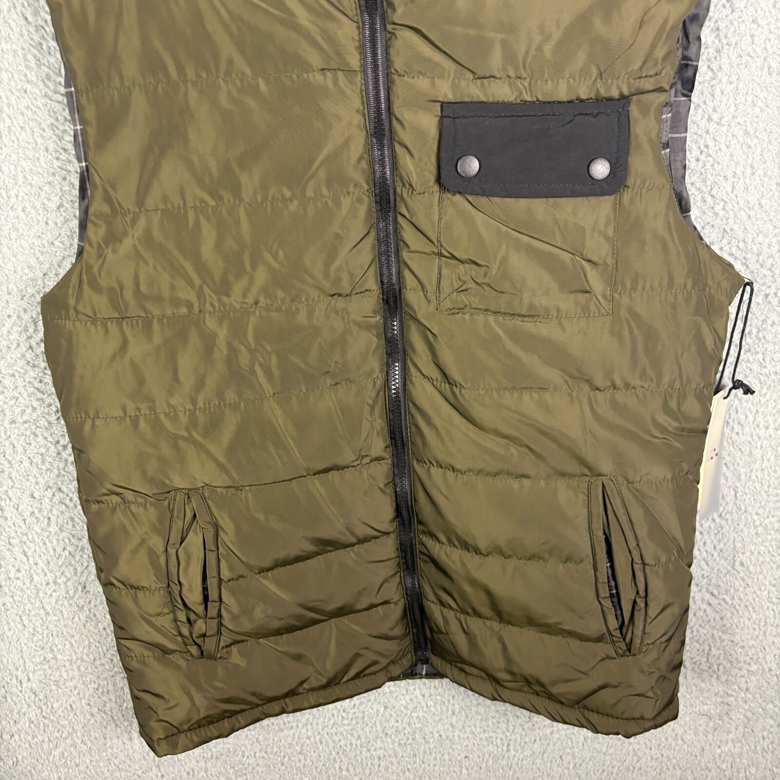 Zakbrand Zak Brand Puffer Vest Men’s Medium Olive Full Zip Pocket Lined NWT