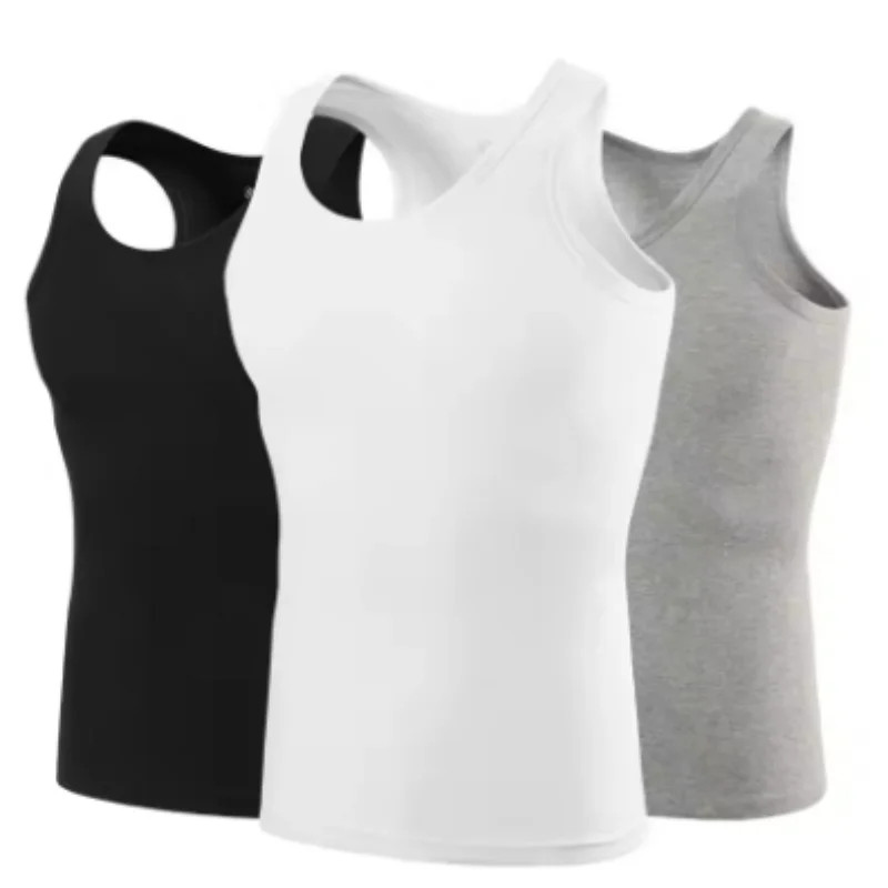 1/2/3 Piece Men’s Cotton Sports Skinny Vest Teenagers Leisure Joker Sleeveless T