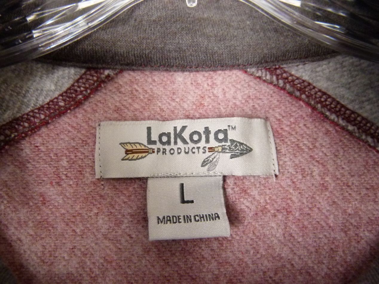 LaKota Men’s Large Red Solid Windbreaker Polyester Jacket Full Zip