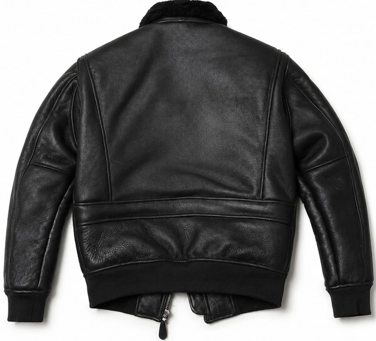Men’s Black Aviator Shearling Leather Jacket G1 Bomber Pilot Faux Fur