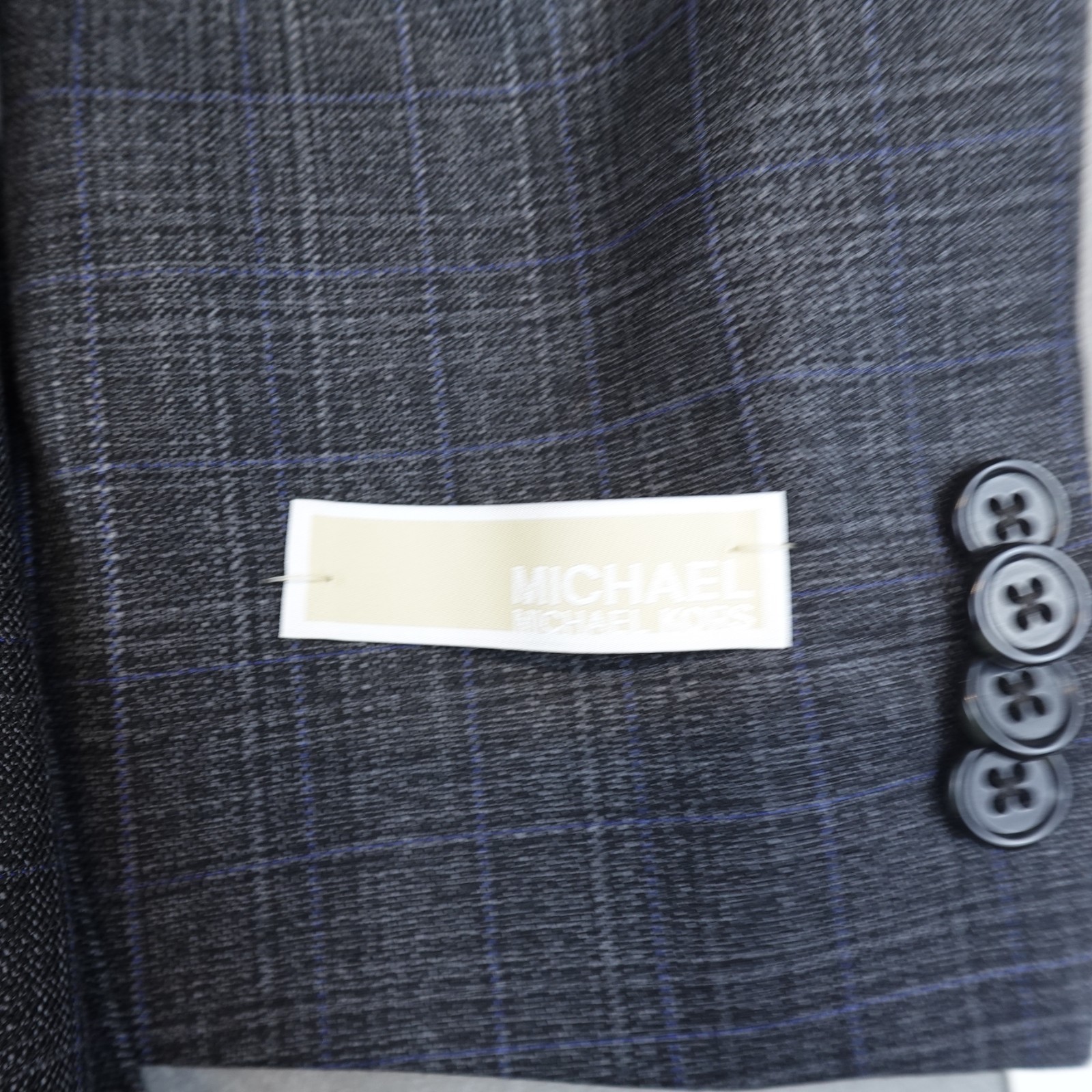 NWT MICHAEL KORS Blazer Mens Plaid Two-button Sport Jacket 36S Gray