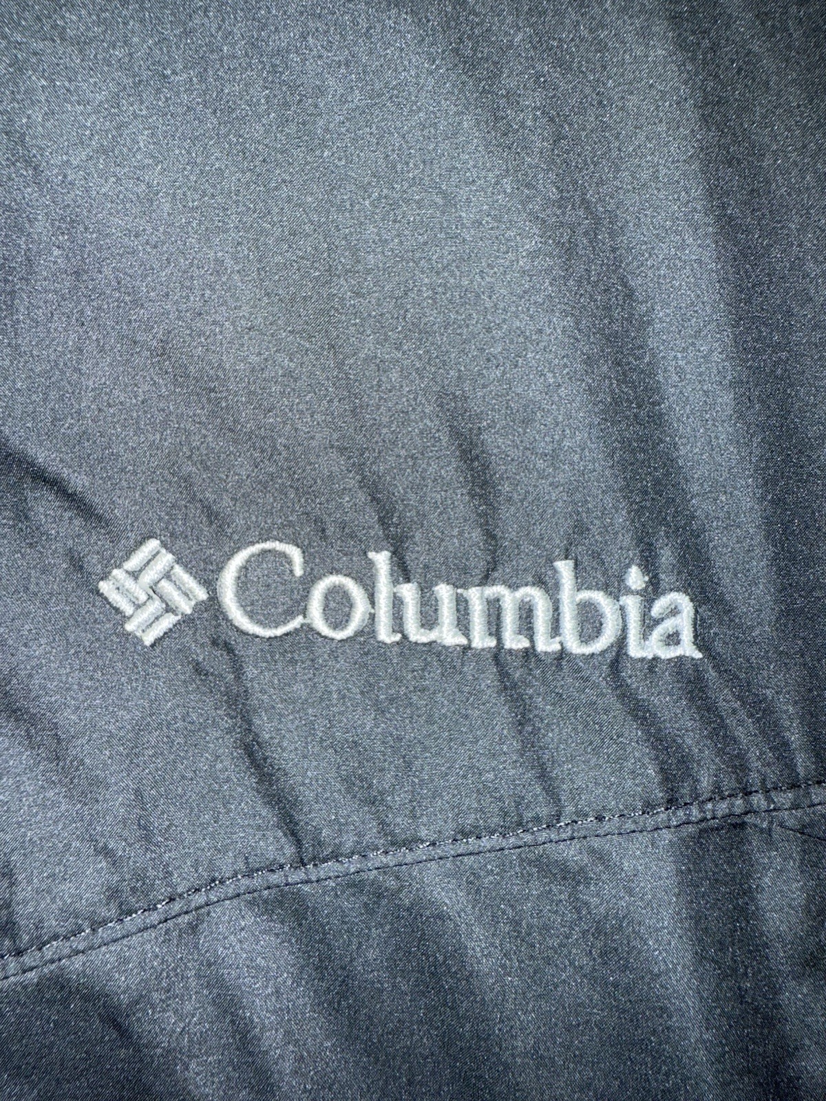 Columbia Mens Jacket Hooded Full Zip Pockets Logo Drawstring Logo Black Size M