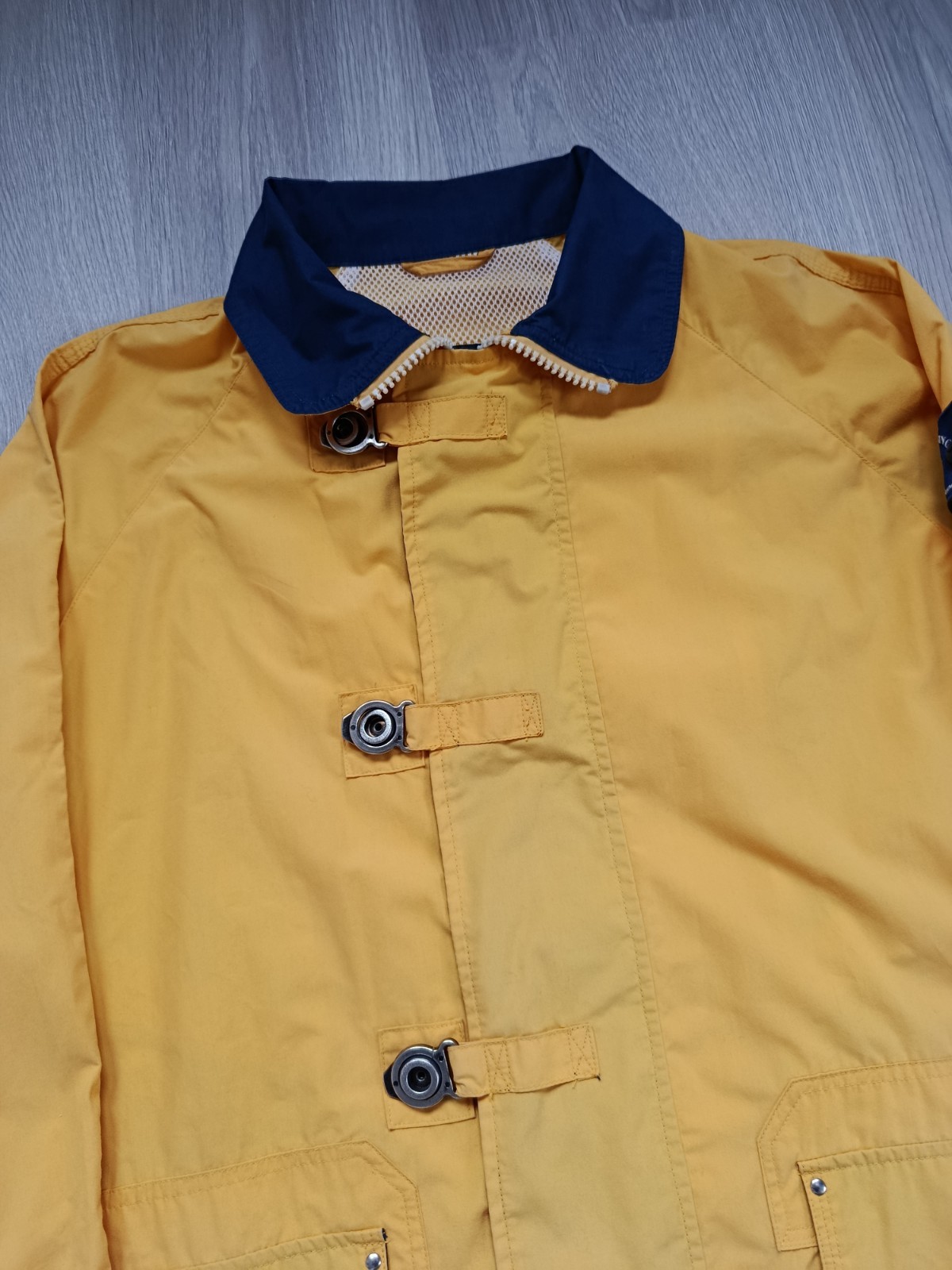 Vintage 90s Yachting Sailing Yellow Clasp Jacket Raincoat Windbreaker Marina S