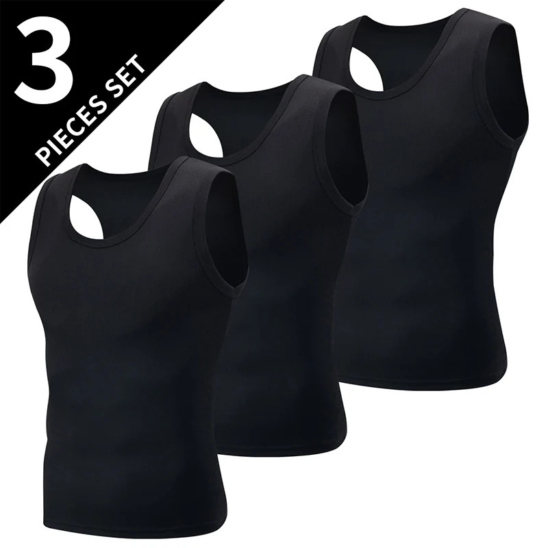 1/3 Piece Men’s Four Seasons Basic Plus Size Sports And Leisure Vest Men’s Fitne