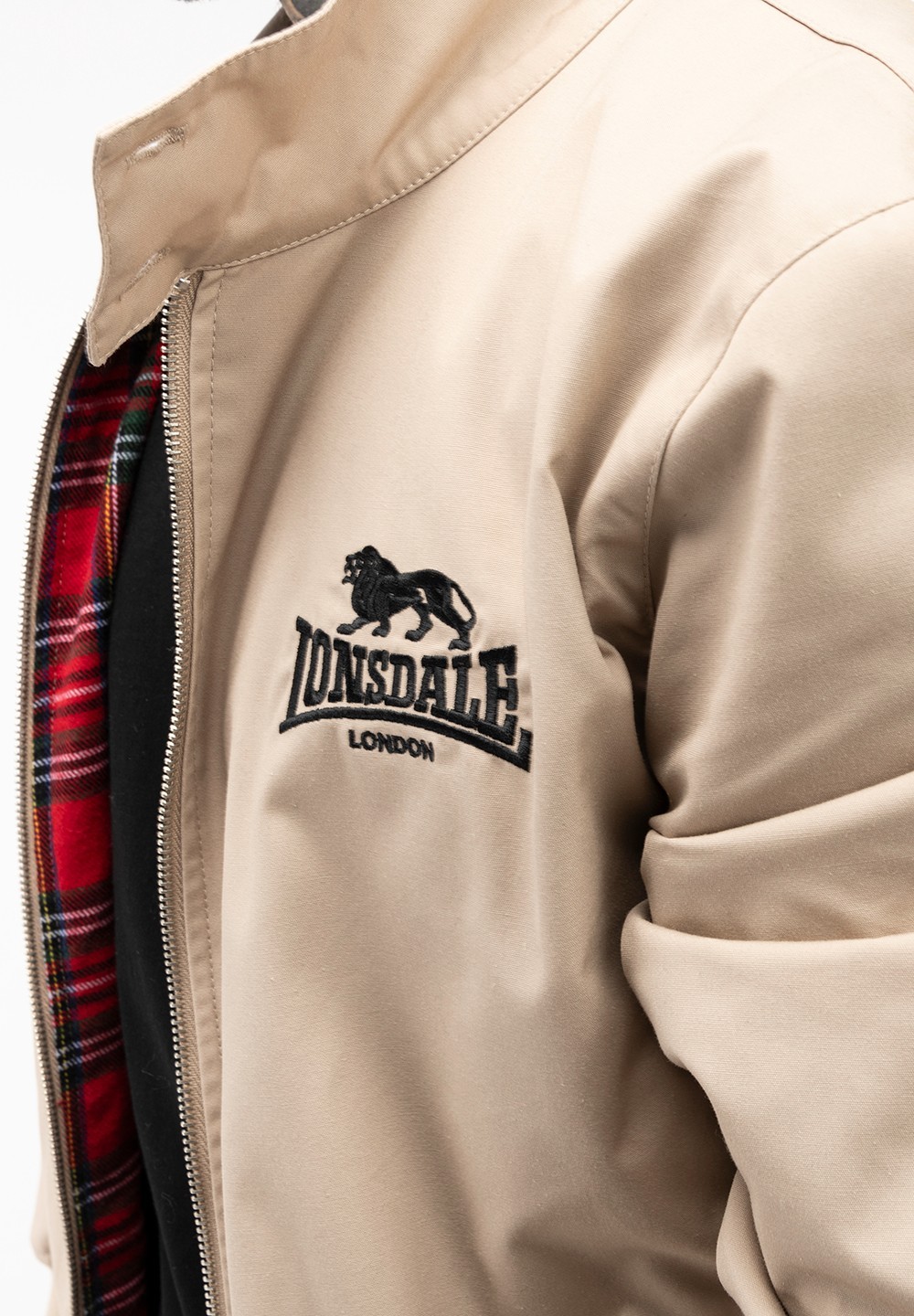 Lonsdale London Harrington Jacket Beige XS S M L XL 2XL 3XL 4XL 5XL Bomber Jacket