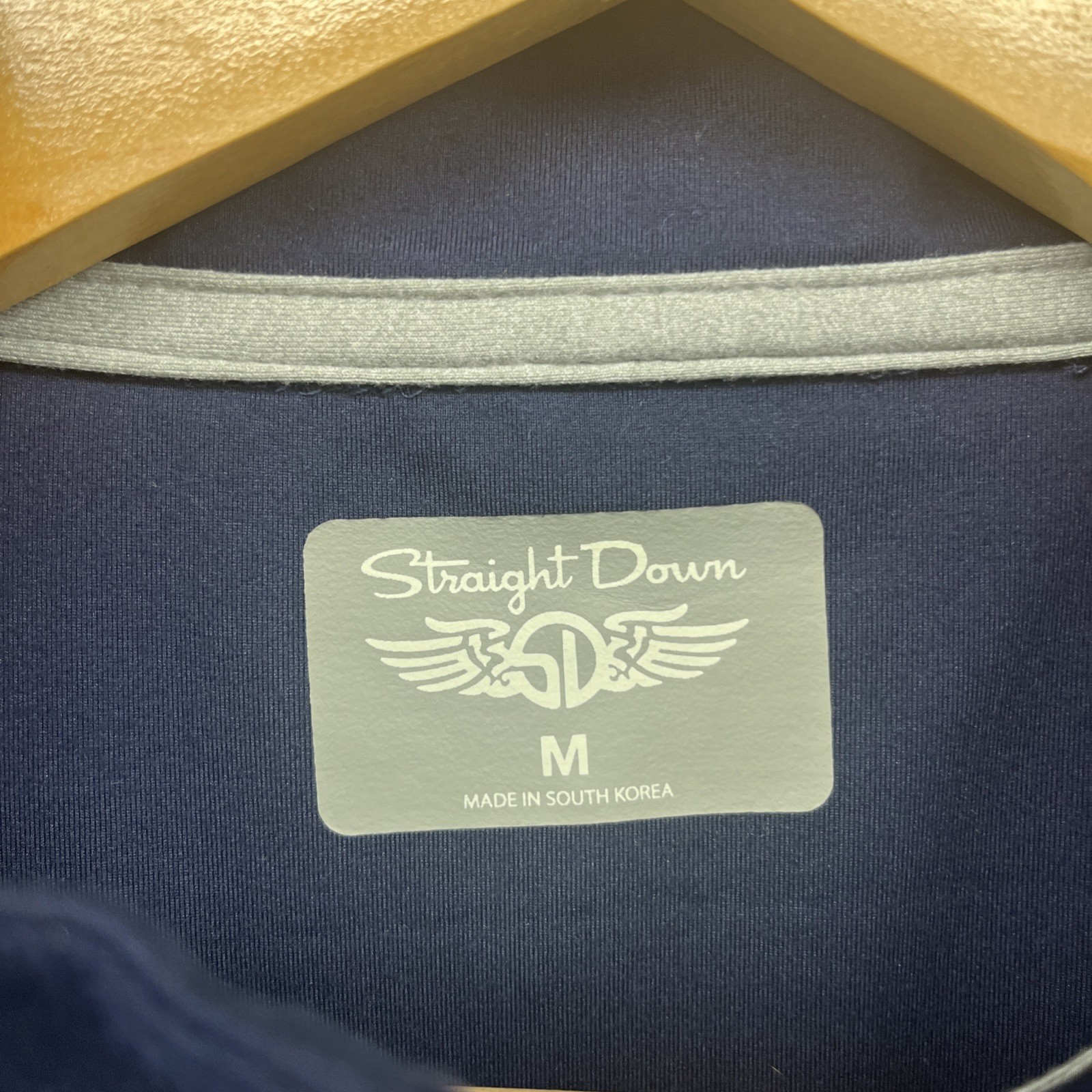 Straight Down Golf Performance Vest Mens Size Medium Poly Blue 1/4 Zip B145