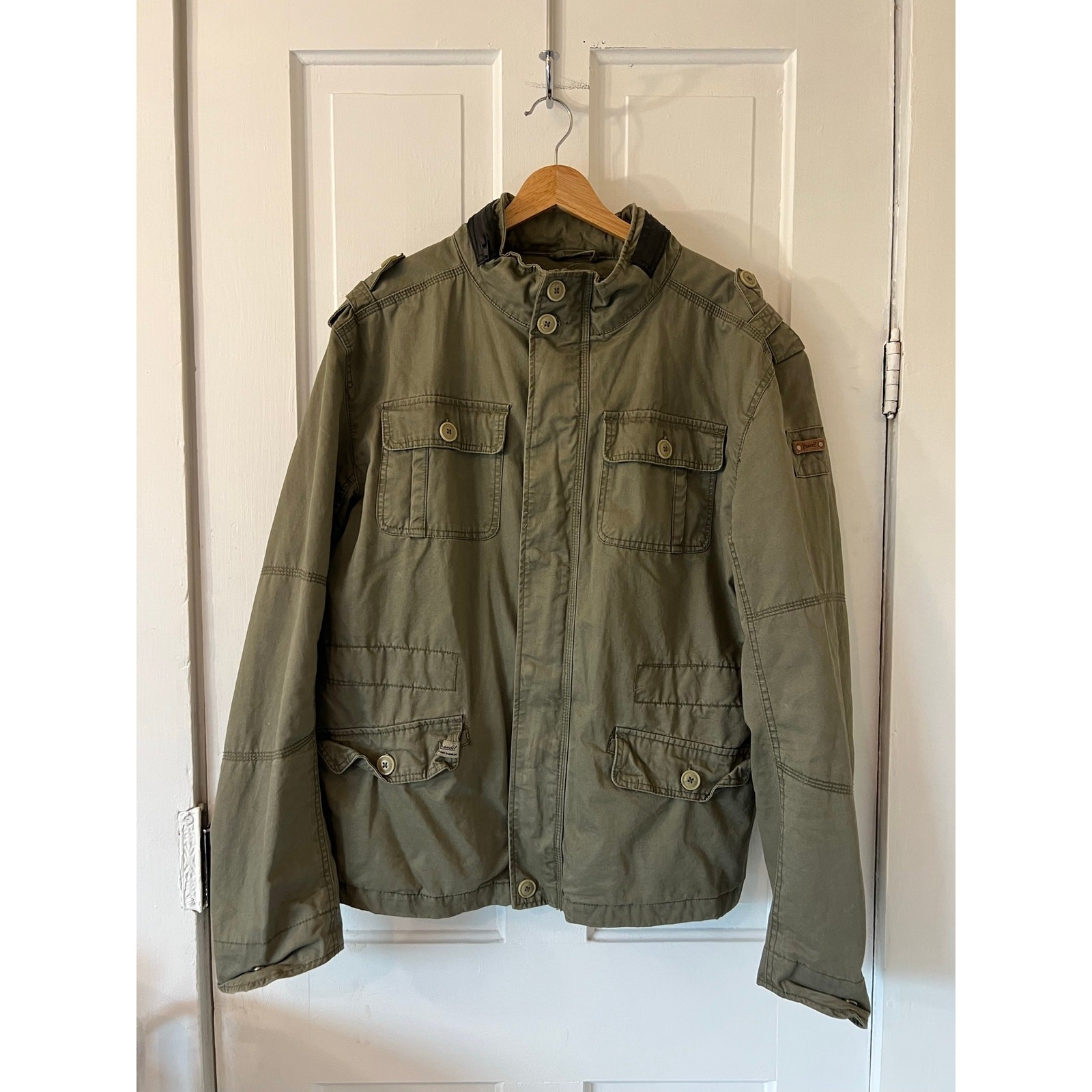 Brandit Britannia military field green jacket coat mens large parka pockets hood