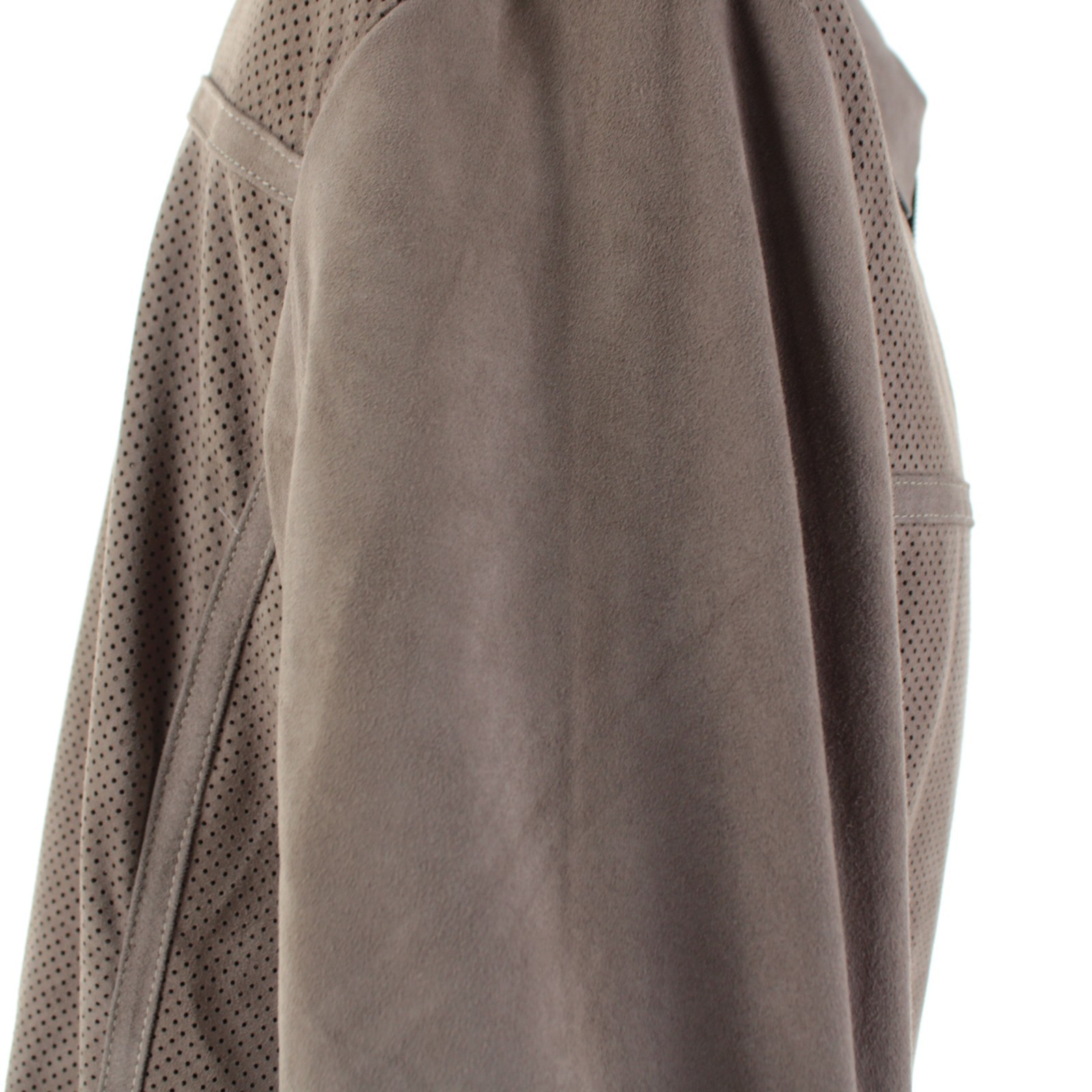 Carroll Custom NWD Perforated Suede Leather Jacket Size Large In Solid Cedar
