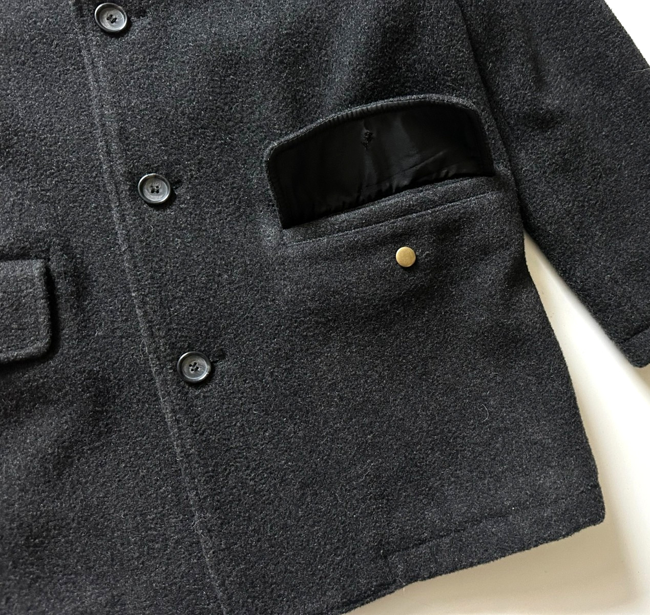 Men’s J.Crew Dark Gray Italian Wool Quilted Insulated Destination Topcoat Small