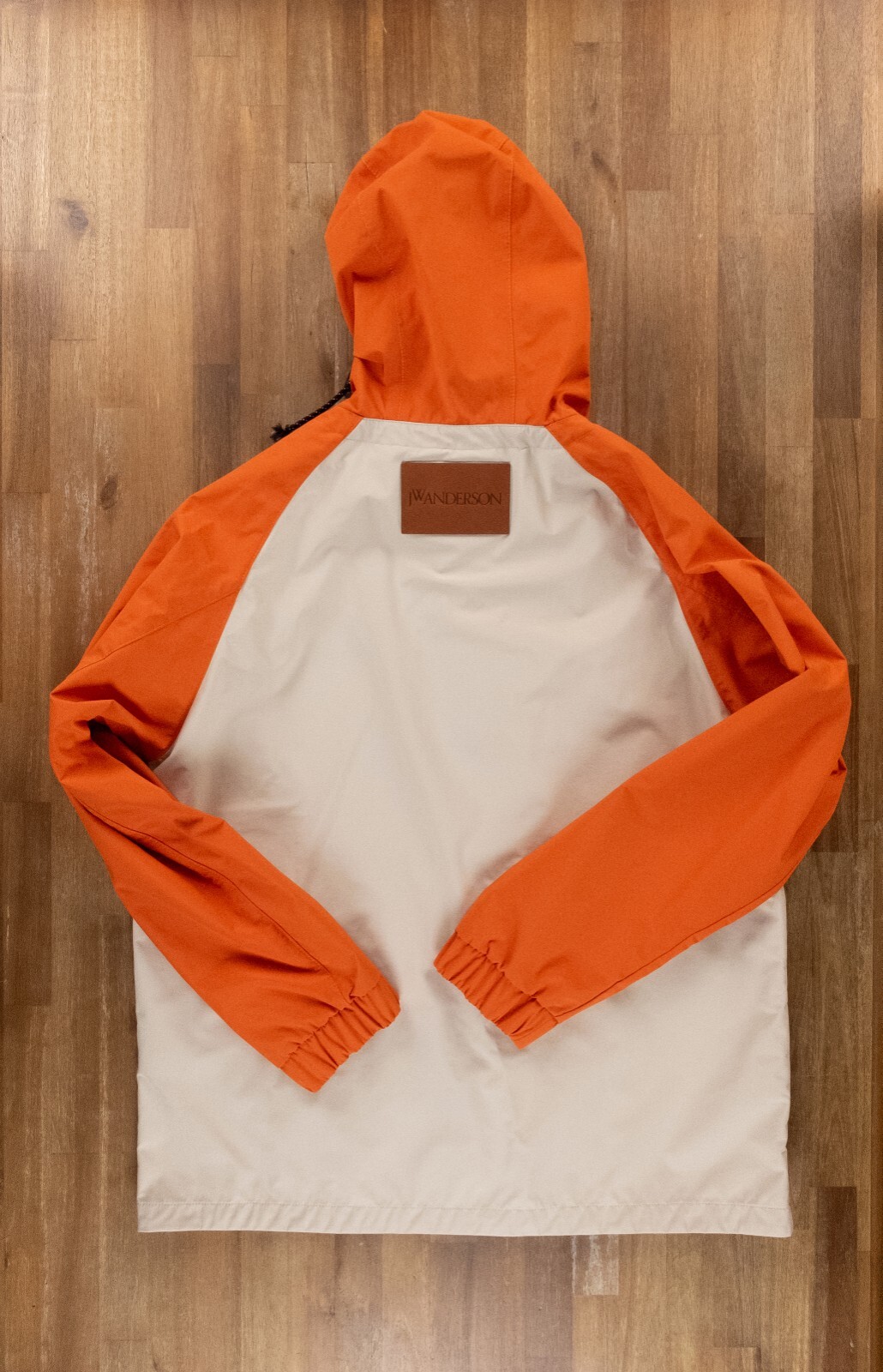 (NO CUSTOMS TAX) JW ANDERSON beige orange colorblock hooded parka jacket Medium