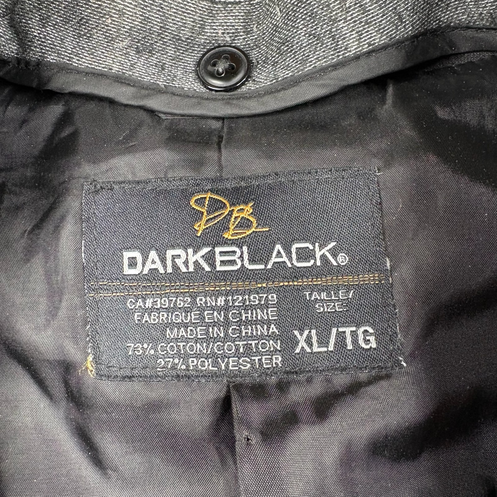 Darkblack Mens Black Lined Two Button Hybrid Hooded Blazer Jacket Size XL