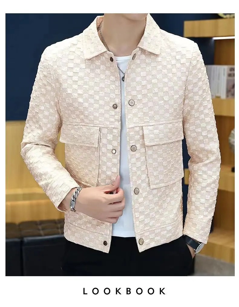 Luxury Men Jacket Fashion Casual Trendy Streetwear Loose Fit Retro Outwear Coat
