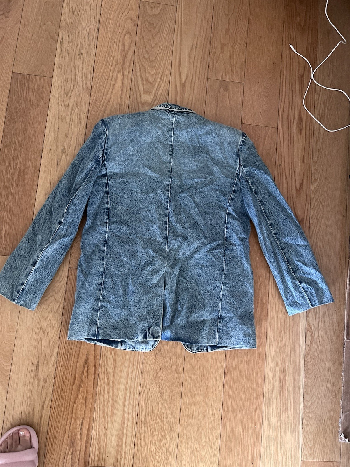 YES NEW ONE Men’s Denim Blazer Jacket Button Front Size S