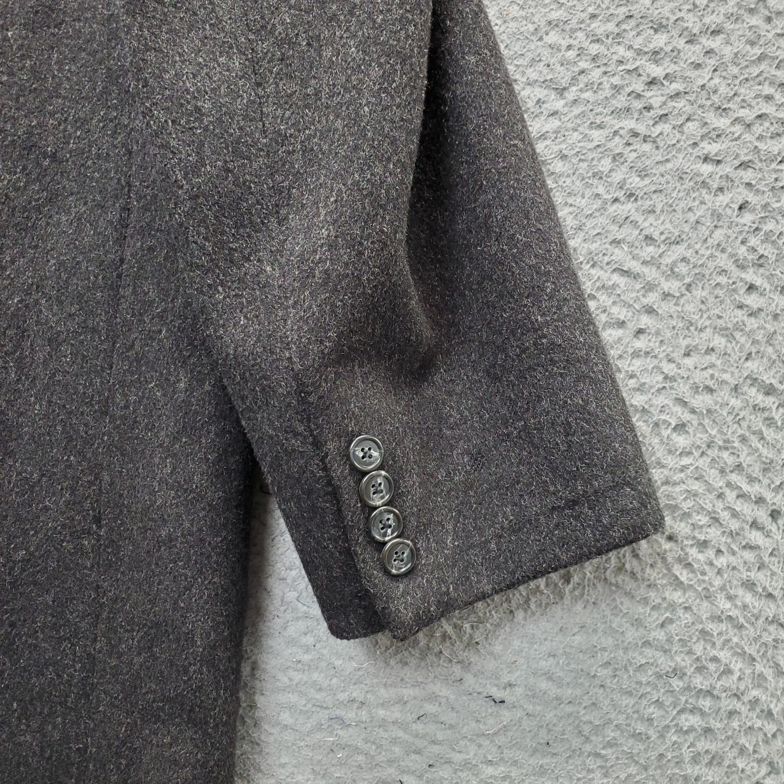 Hart Schaffner Marx Wallachs Long Overcoat Mens 46R Gray Heavy Wool Blend Lined