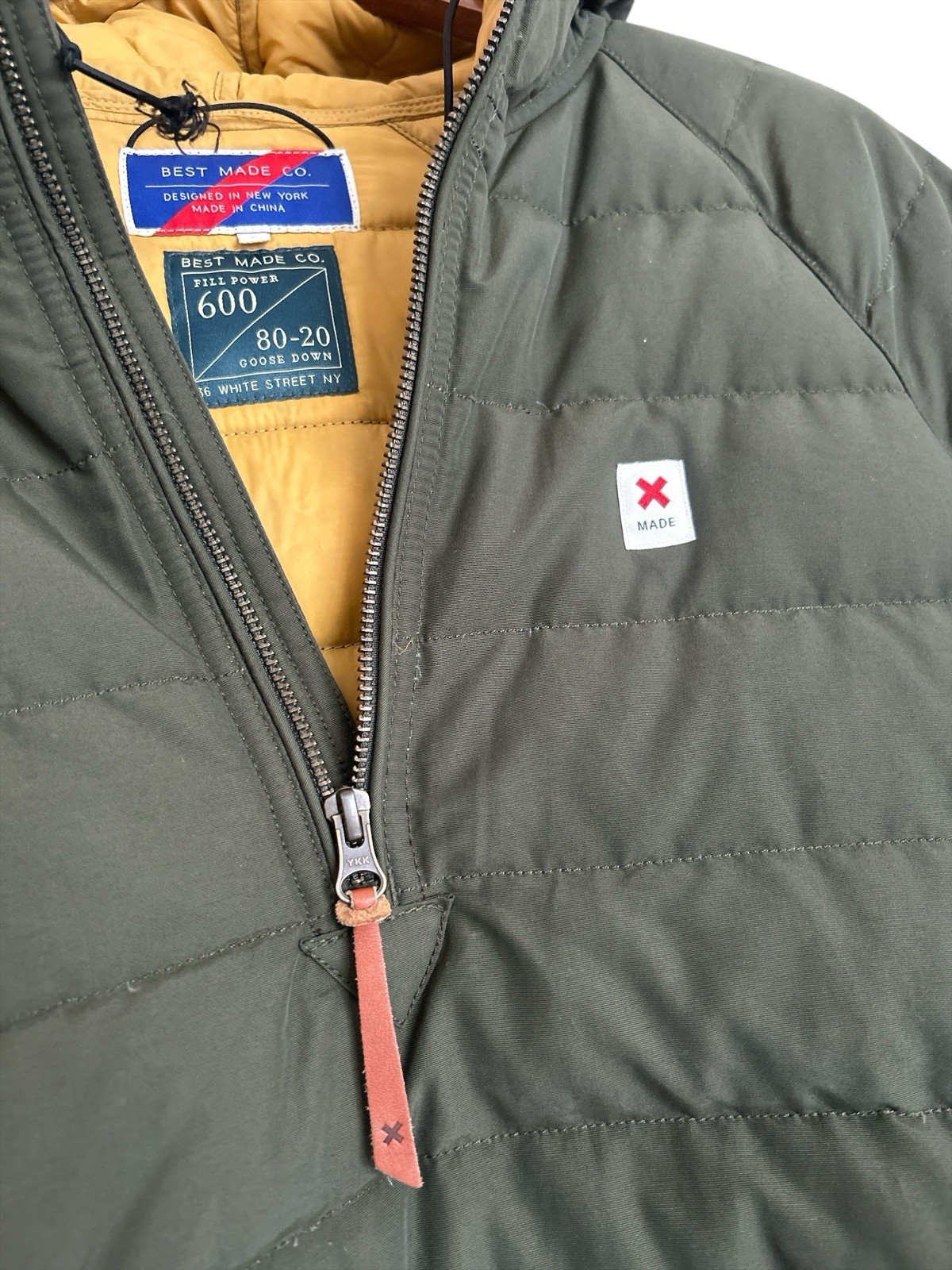 Best Made Co. (New York) Goose Down Pullover Jacket in Olive Green