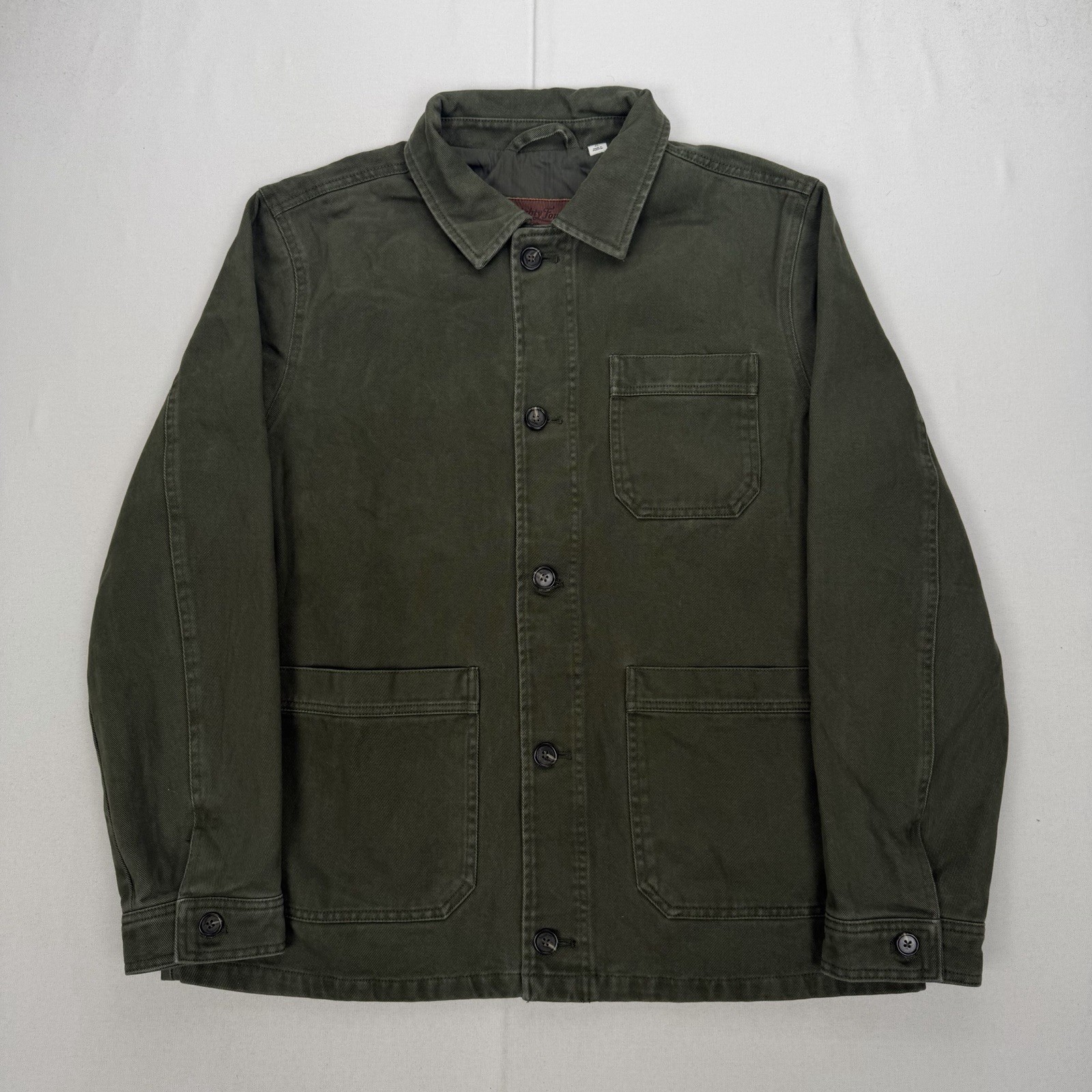 Eight Four Chore Utility Cotton Jacket Workwear Green Military Button Up XL