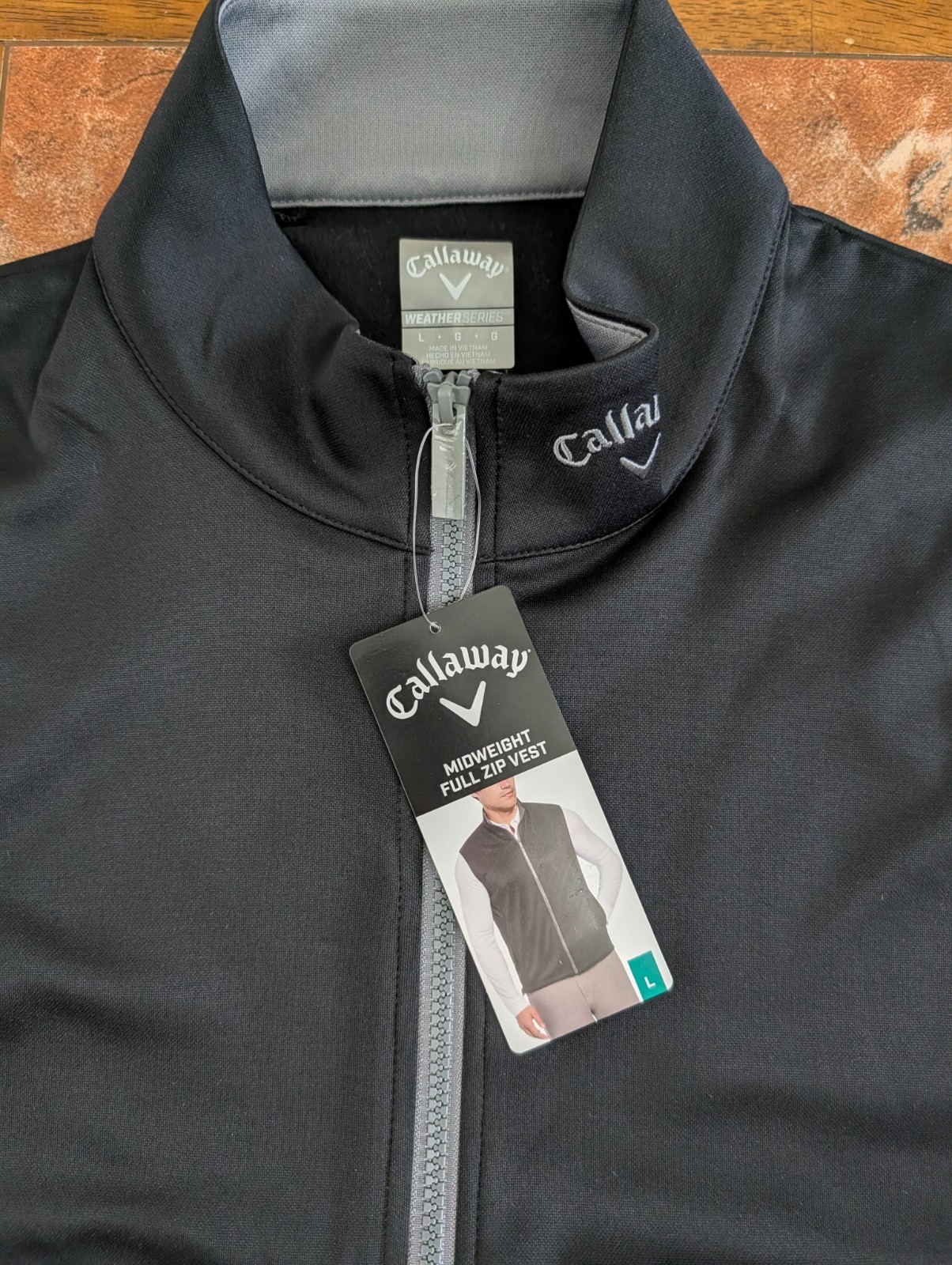 Callaway Midweight Full Zip Vest Black Men’s Golf Business Dad NWT L Large