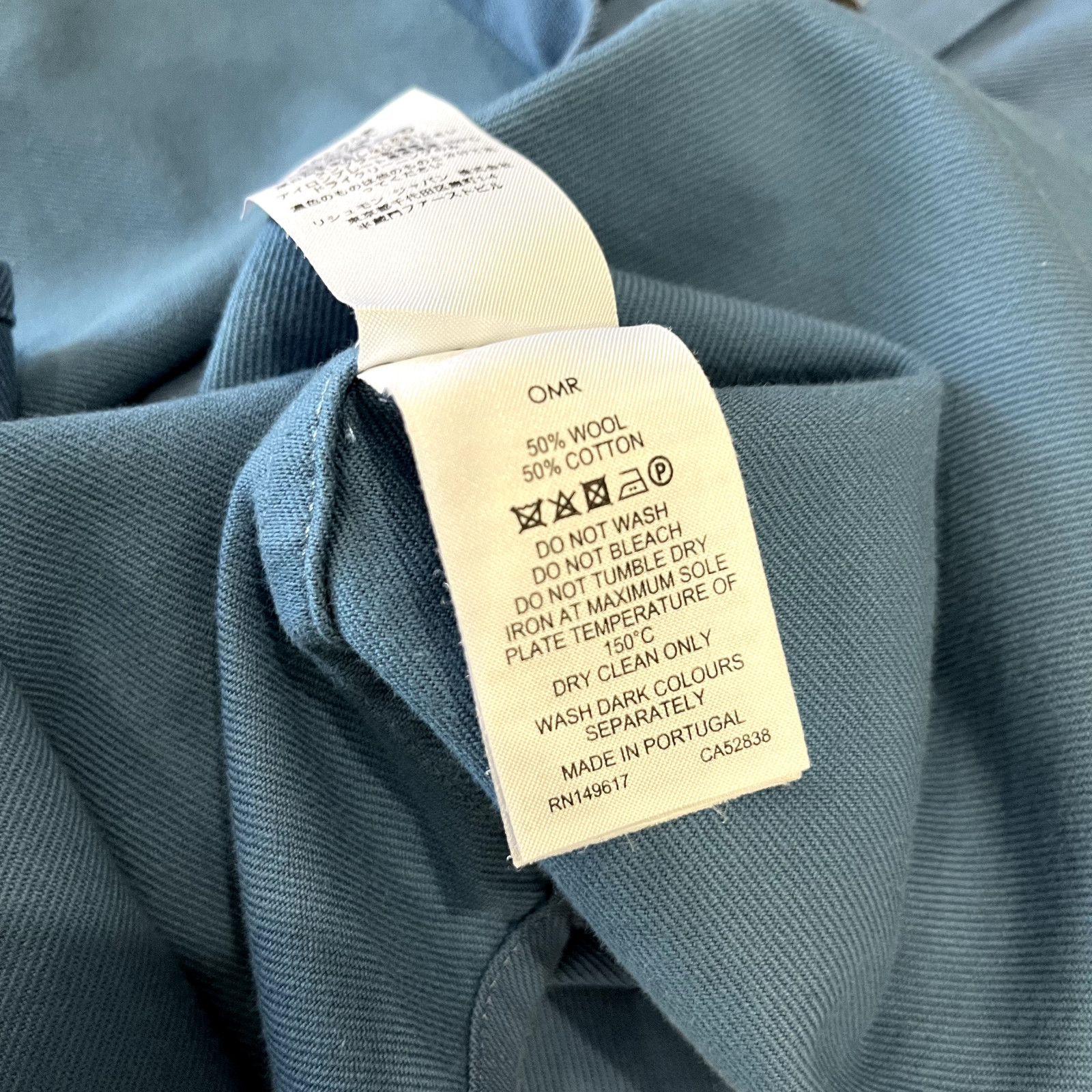 Dunhill London Wool/ Cotton Mens Blue Vintage Shirt Jacket – Size M