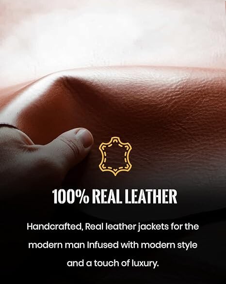 Men’s Brown Leather Blazer Genuine Soft Real Leather Four Pockets Coat Jacket