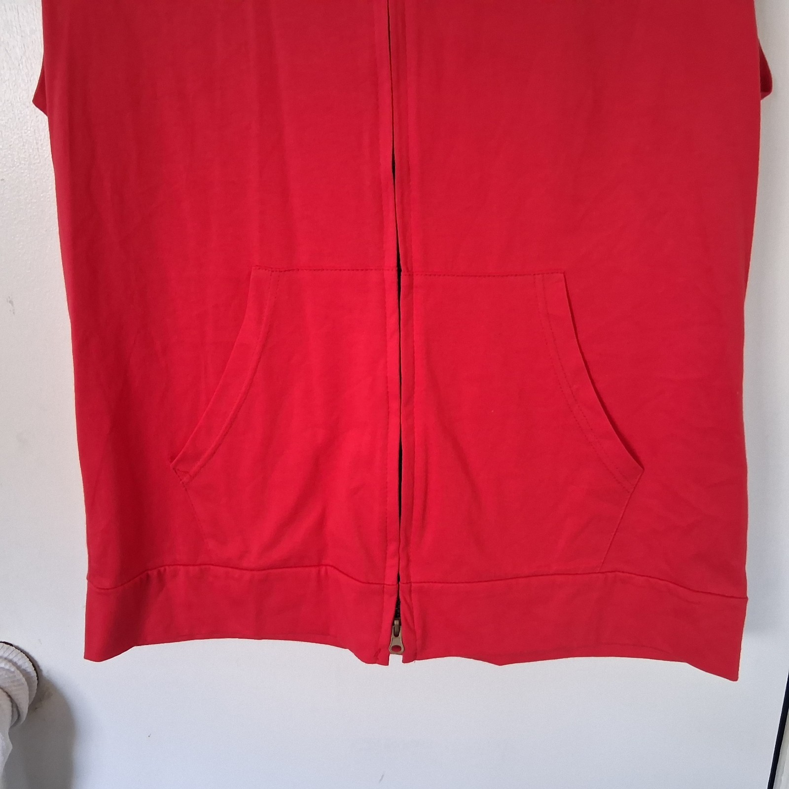 NWT H2H Utility Hooded Vest Zip Front Men’s Large Red Cotton Polyester