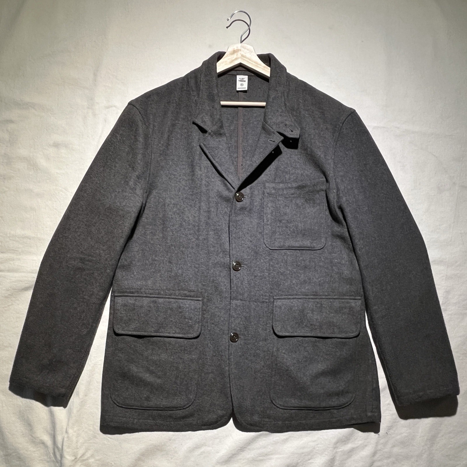 Huckberry Flint and Tinder Wool Utility Blazer Herringbone Chore Coat Mens XL