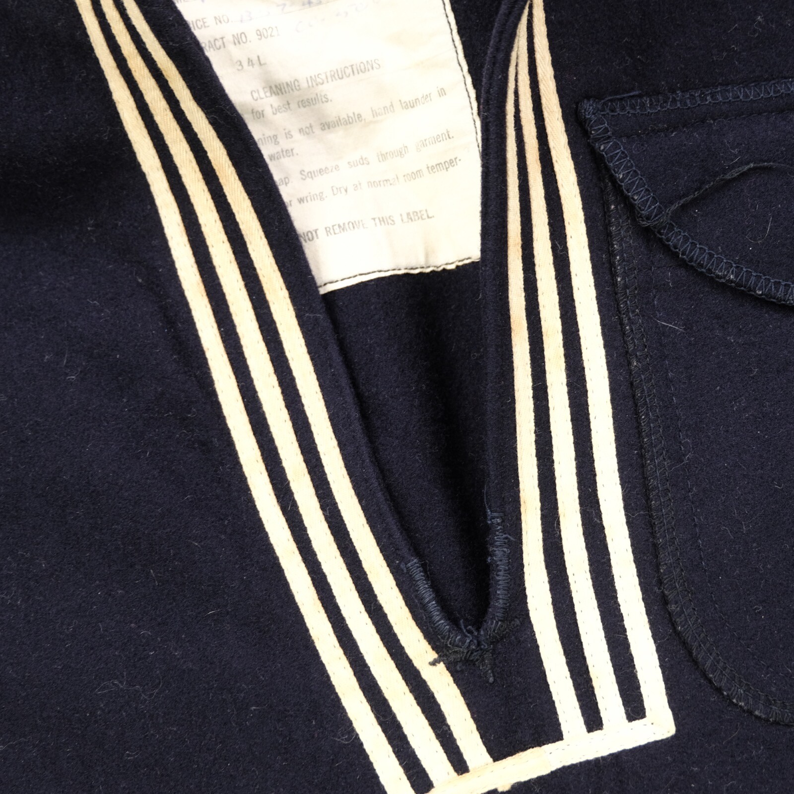 Rare VTG United States Navy US Naval Sailors Wool Jacket 50s 60s Military SZ 34L