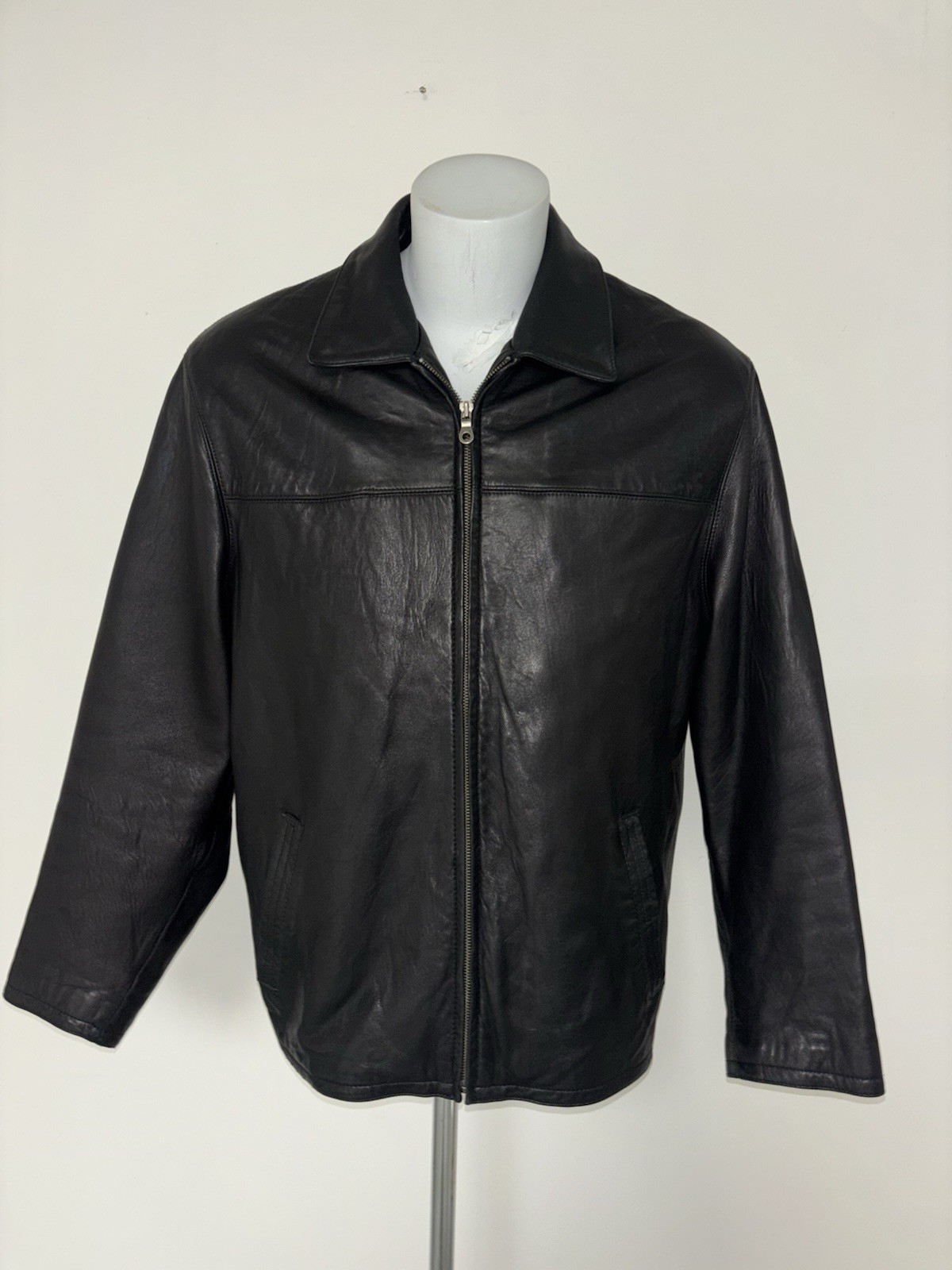 Pronto Uomo Leather Jacket Coat Men’s Medium Black Genuine 100% Lambskin Soft