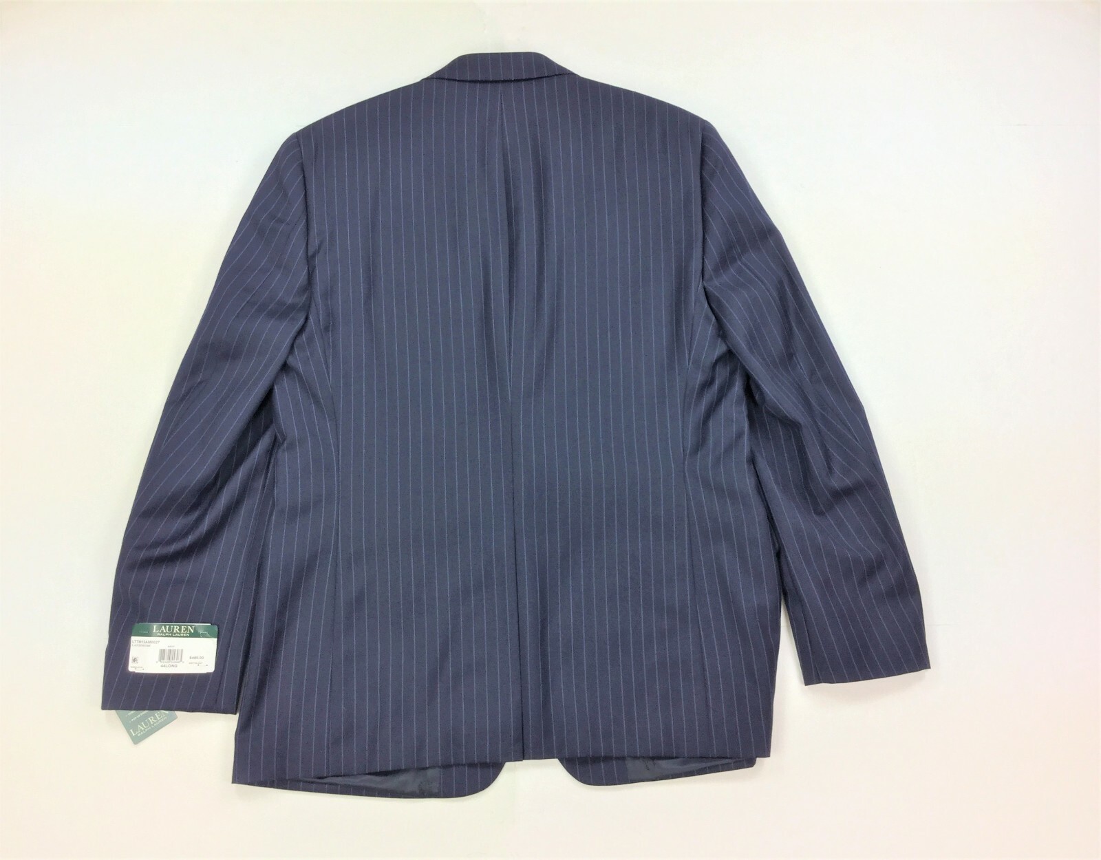 $450 Lauren Ralph Lauren Two Button Wool Blend Pinstriped Suit Jacket 42L 48L