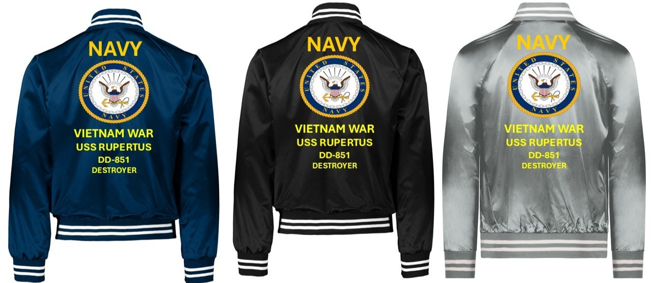 VIETNAM*USS MCCAFFERY DD-860 *SI*VINYL*SATIN JACKET*NAVY OFFICIAL LICENSE