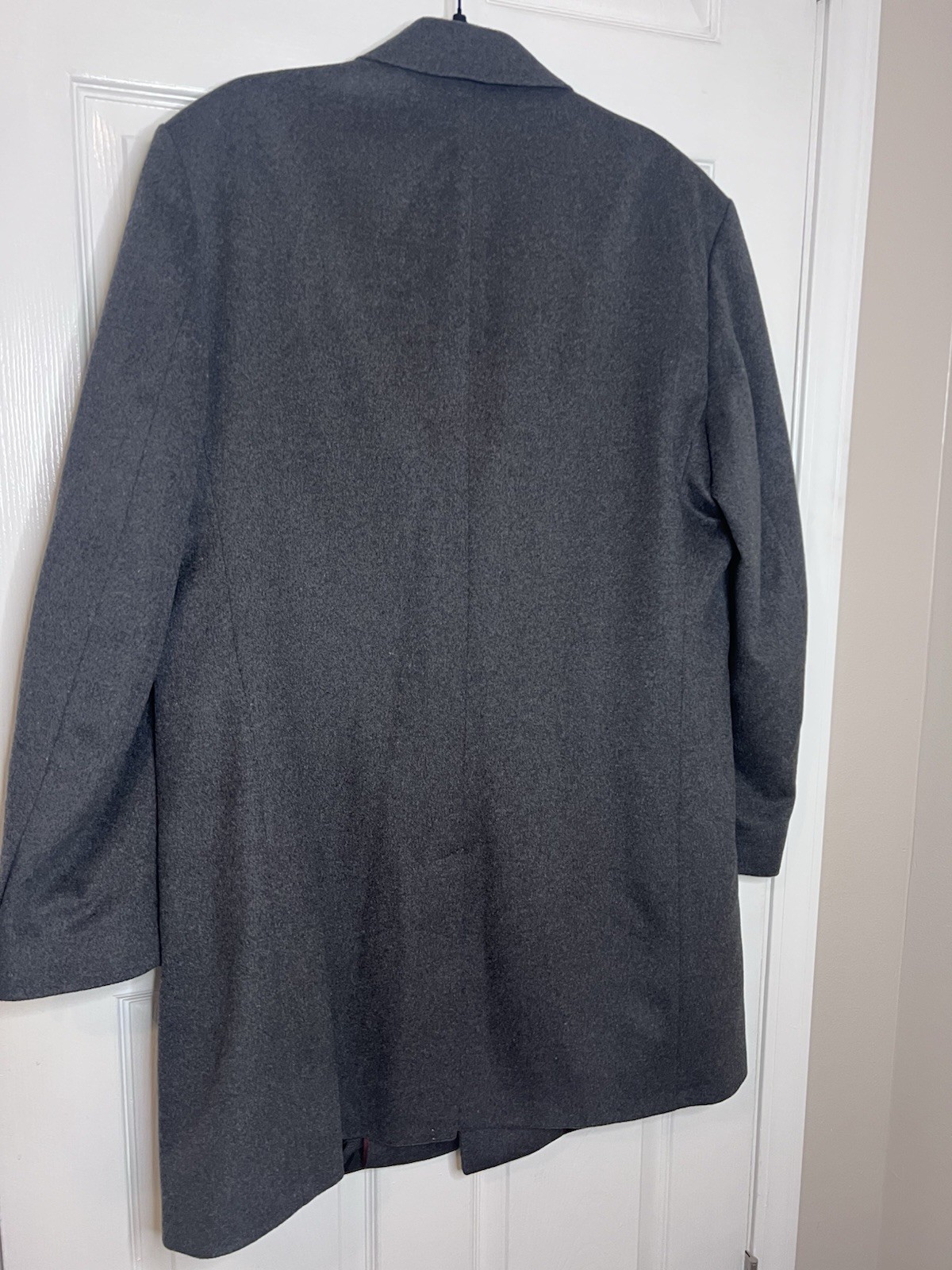 Pronto Uomo Long Overcoat Men’s 46R Grey Wool Single Breasted