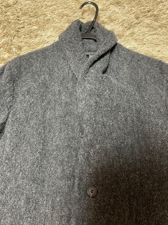 Used Issey Miyake Men Boa-Style Chesterfield Coat Size 2 Gray Length 105cm