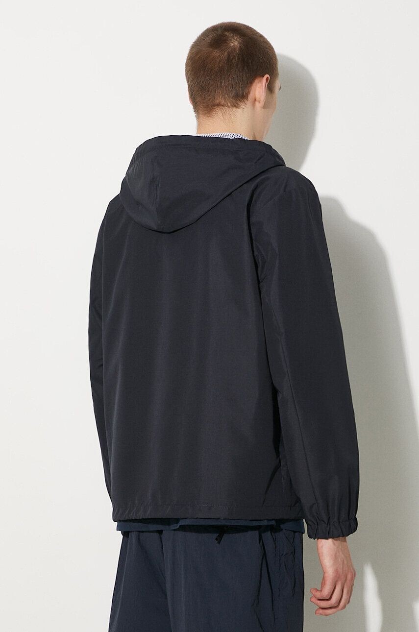 (NO CUSTOMS TAX) A.P.C. Greg navy blue hooded nylon blouson jacket Medium APC