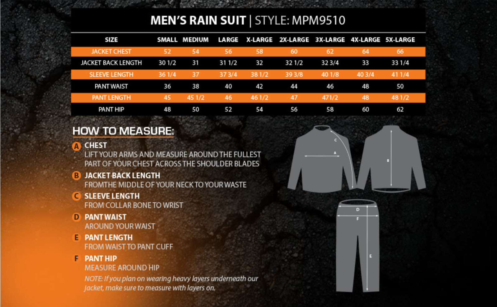 Milwaukee Leather MPM9510 Men’s Black/Orange Motorcycle Water Resistant RainSuit