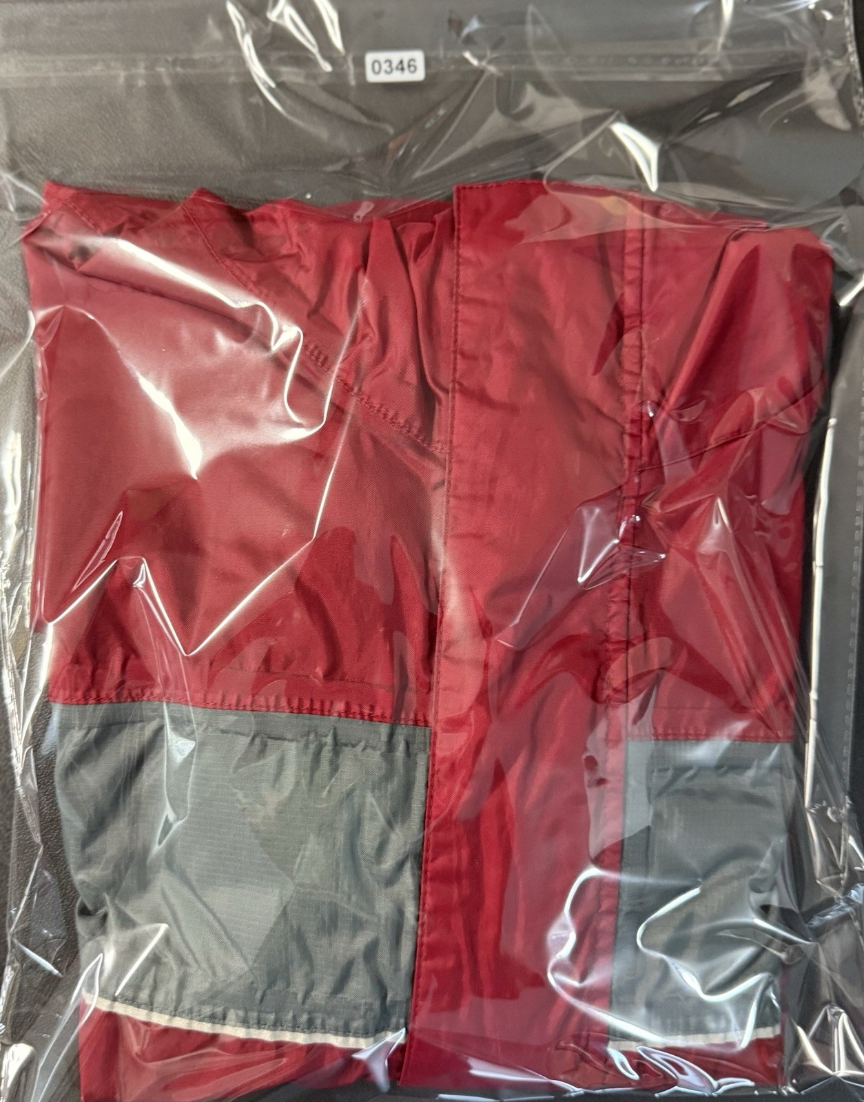 Stearns Dry Wear Hooded Rain Jacket Red Gray Nylon Medium Waterproof