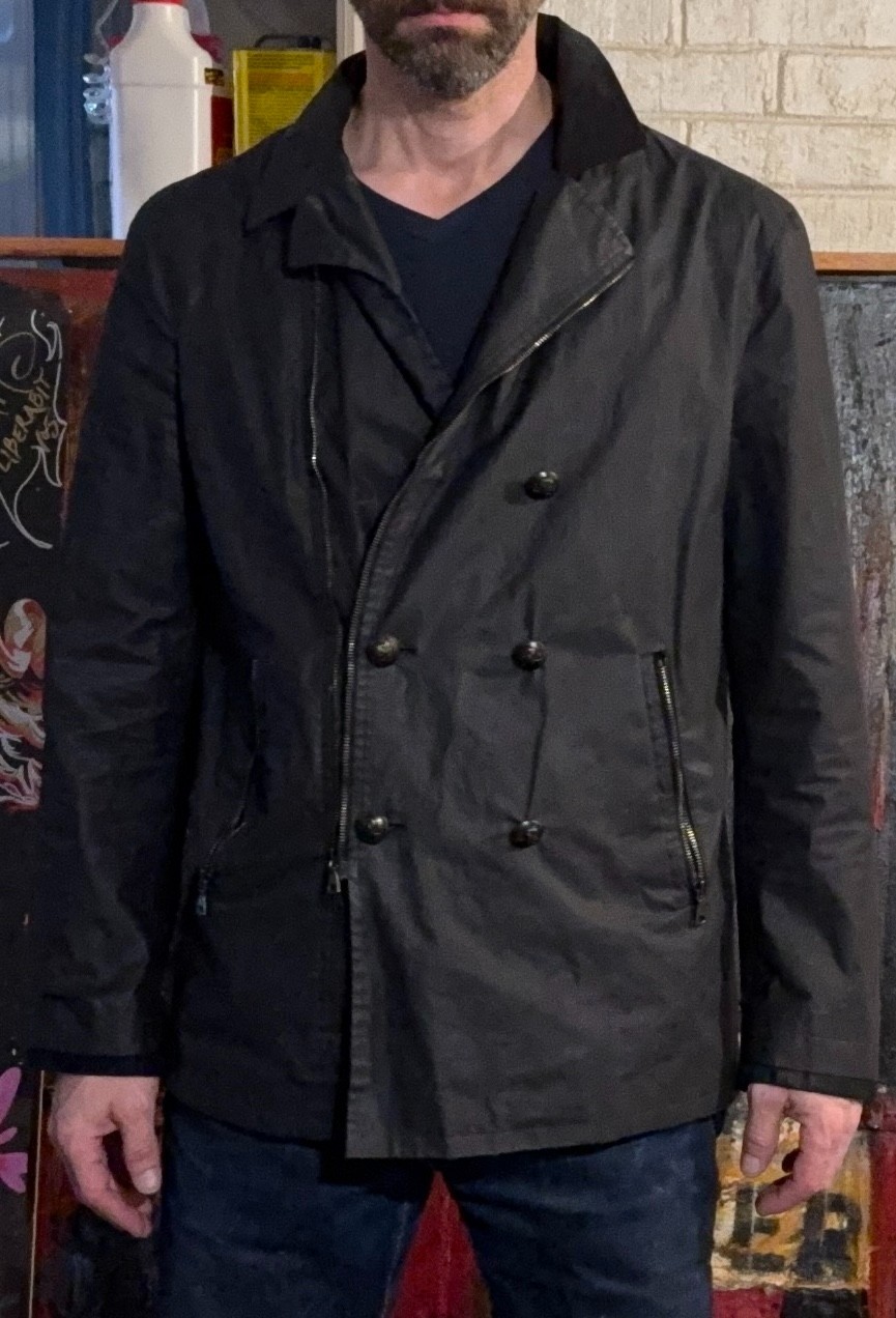 John Varvatos Jacket double breasted slick (rain jacket) made in Italy 50EU 40US