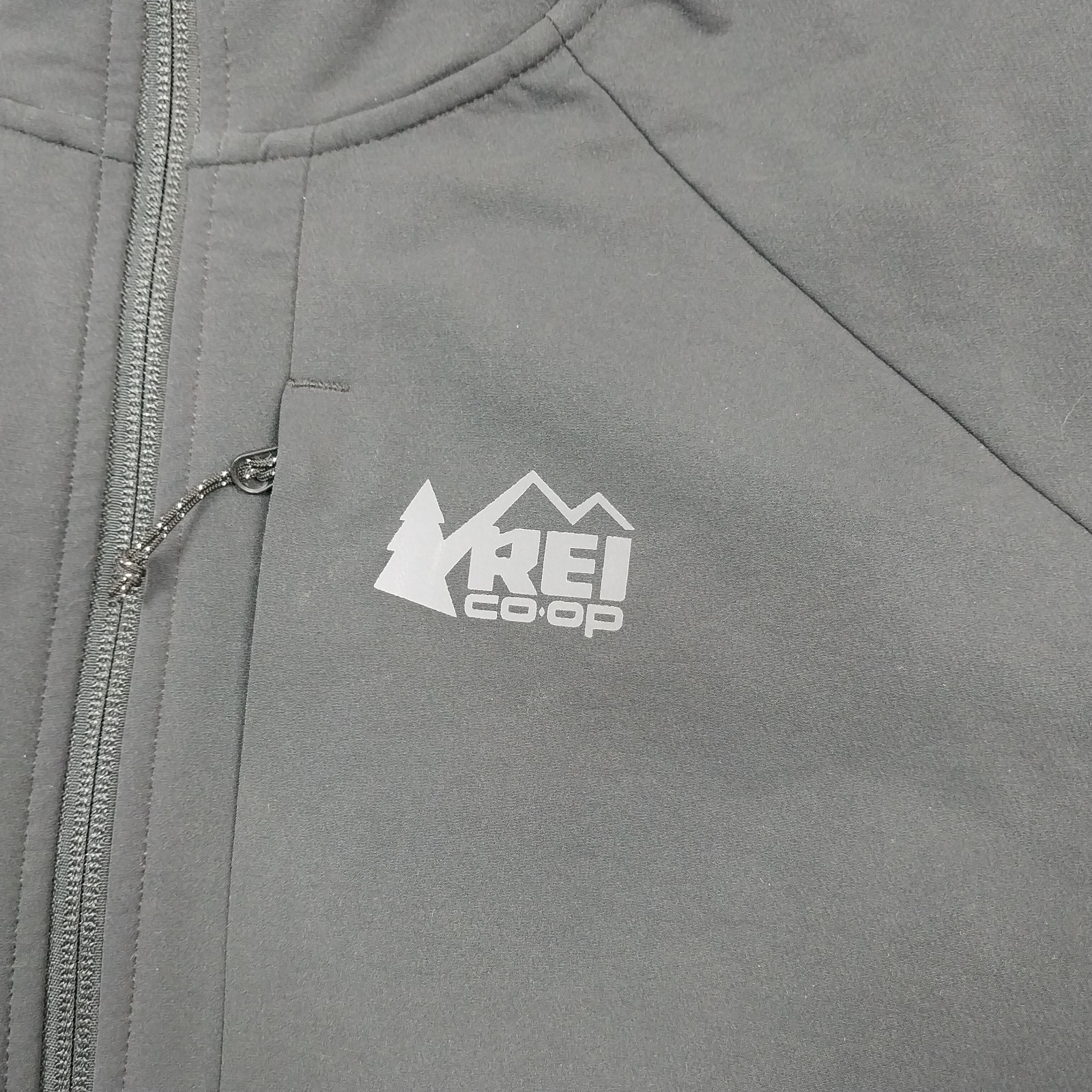 REI Co-op Soft Shell Jacket Mens Small Black Activator Hiking Stretch DWR