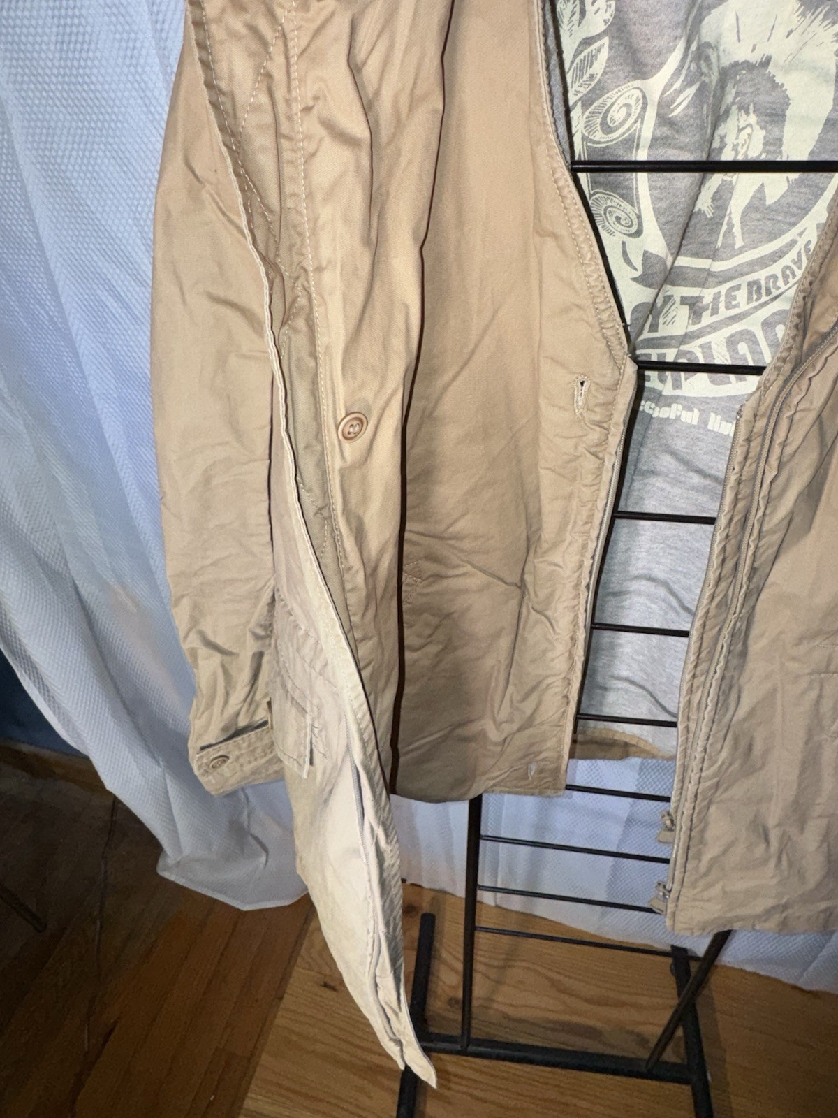 Diesel Military Field Jacket Survivor Gear Mens Sz L Khaki Coat & Vest 2 In 1